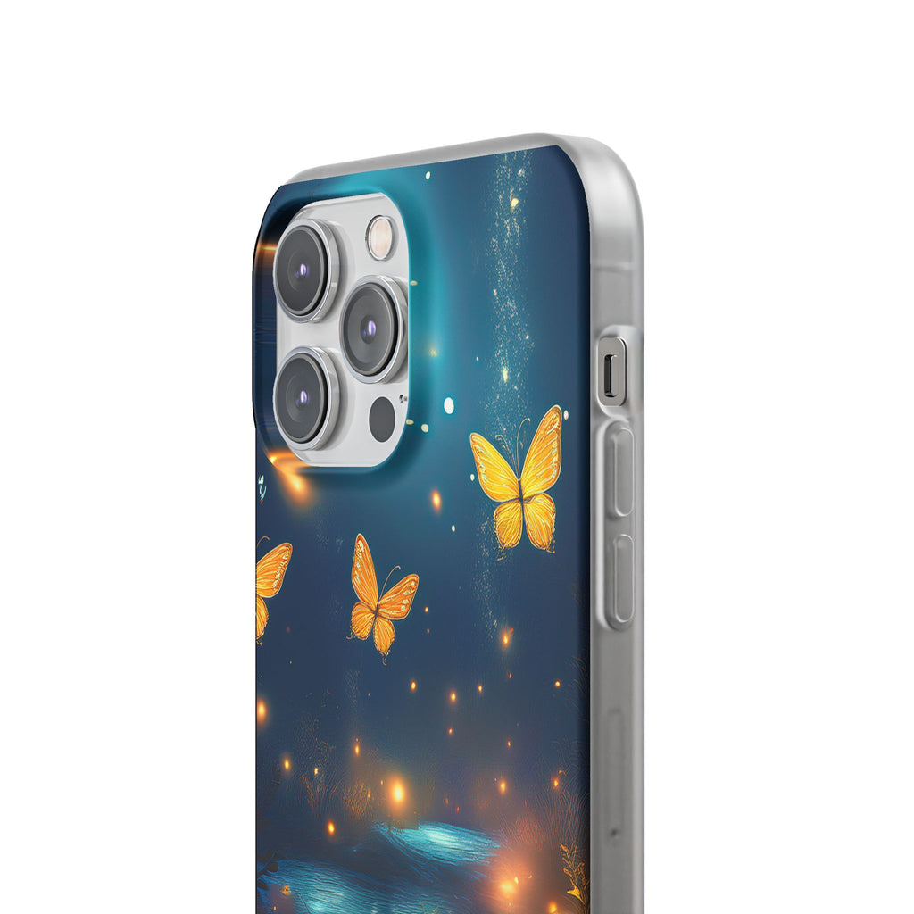 Butterfly Night Sky Phone Case – Glowing Firefly Fantasy for iPhone