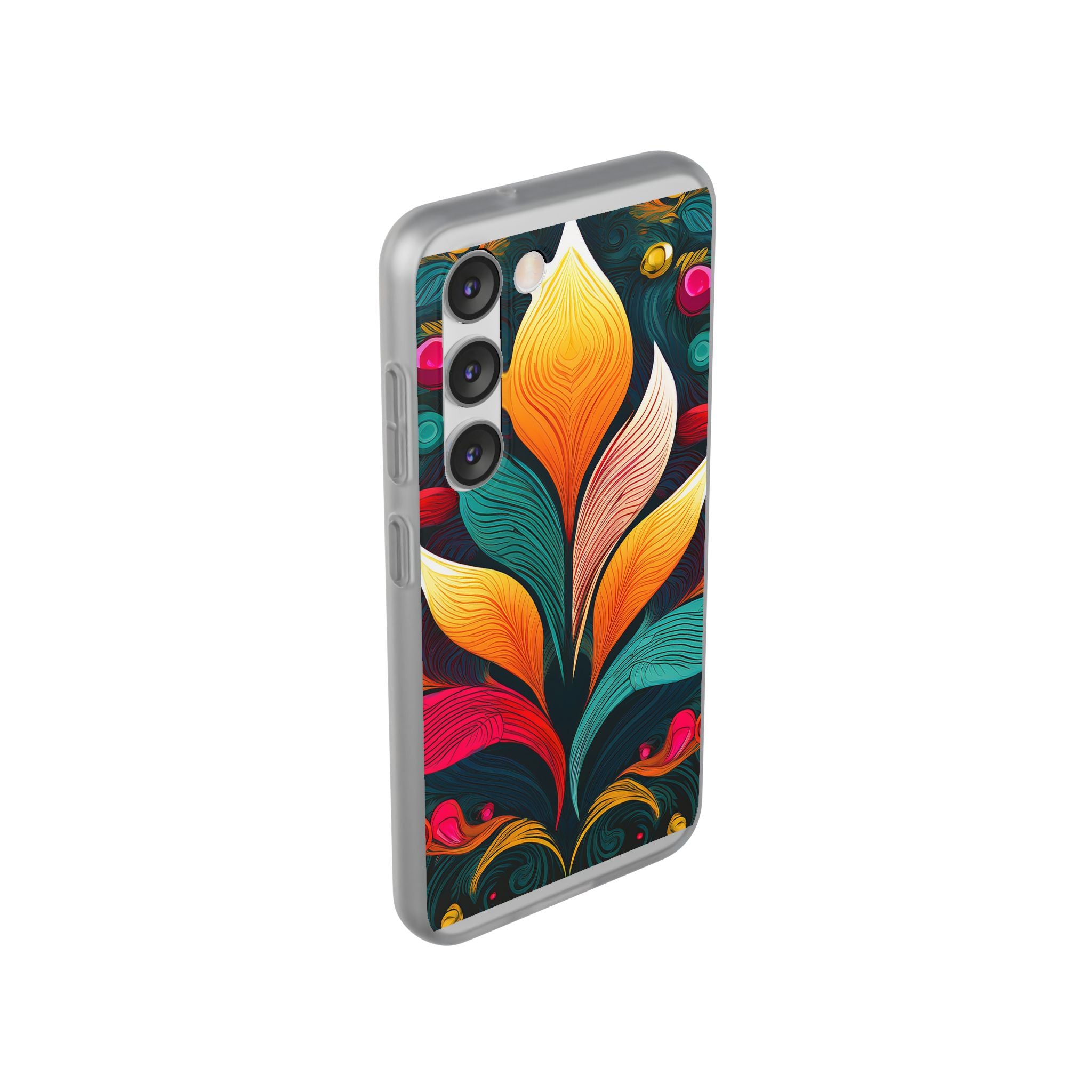 Floral Swirl Phone Case — Vibrant Boho Leaf Art Protective Cover