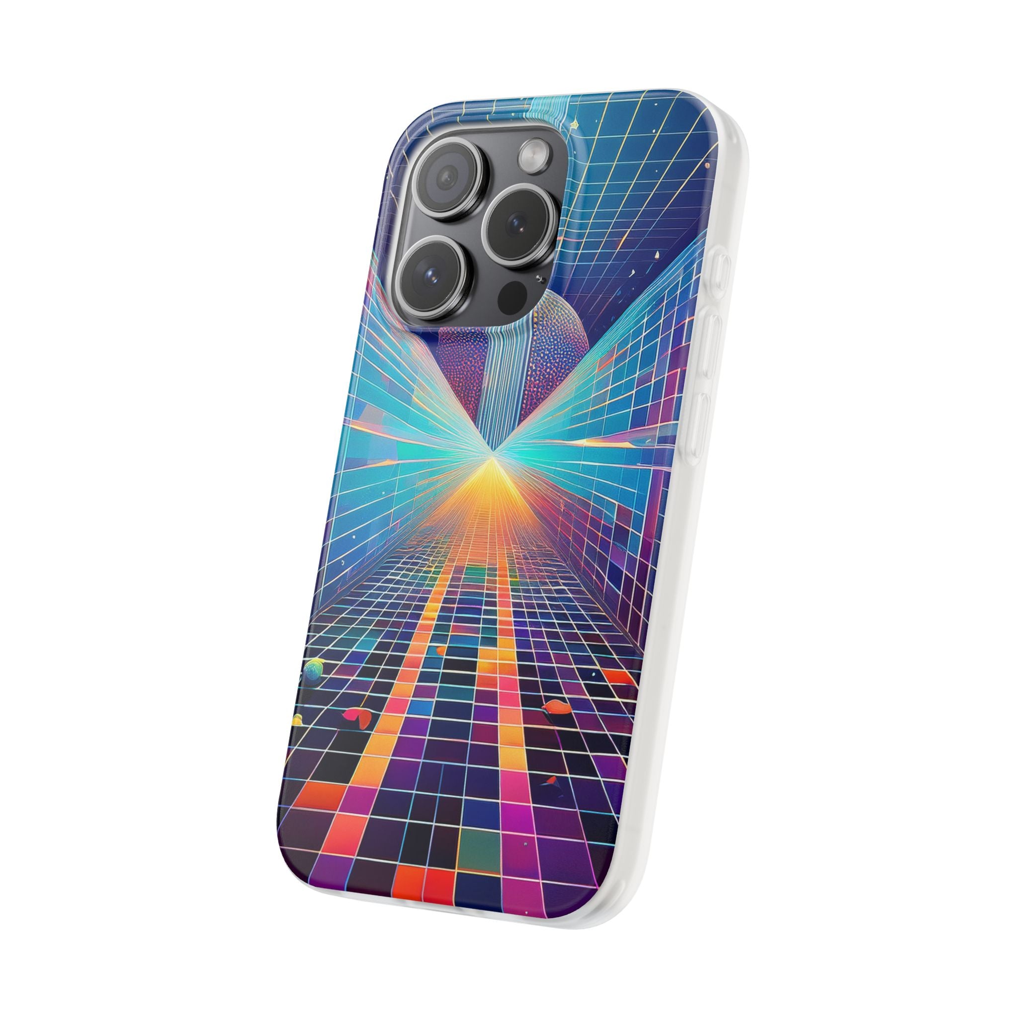 Retro Wave Phone Case — Neon Grid Sci‑Fi iPhone Cover