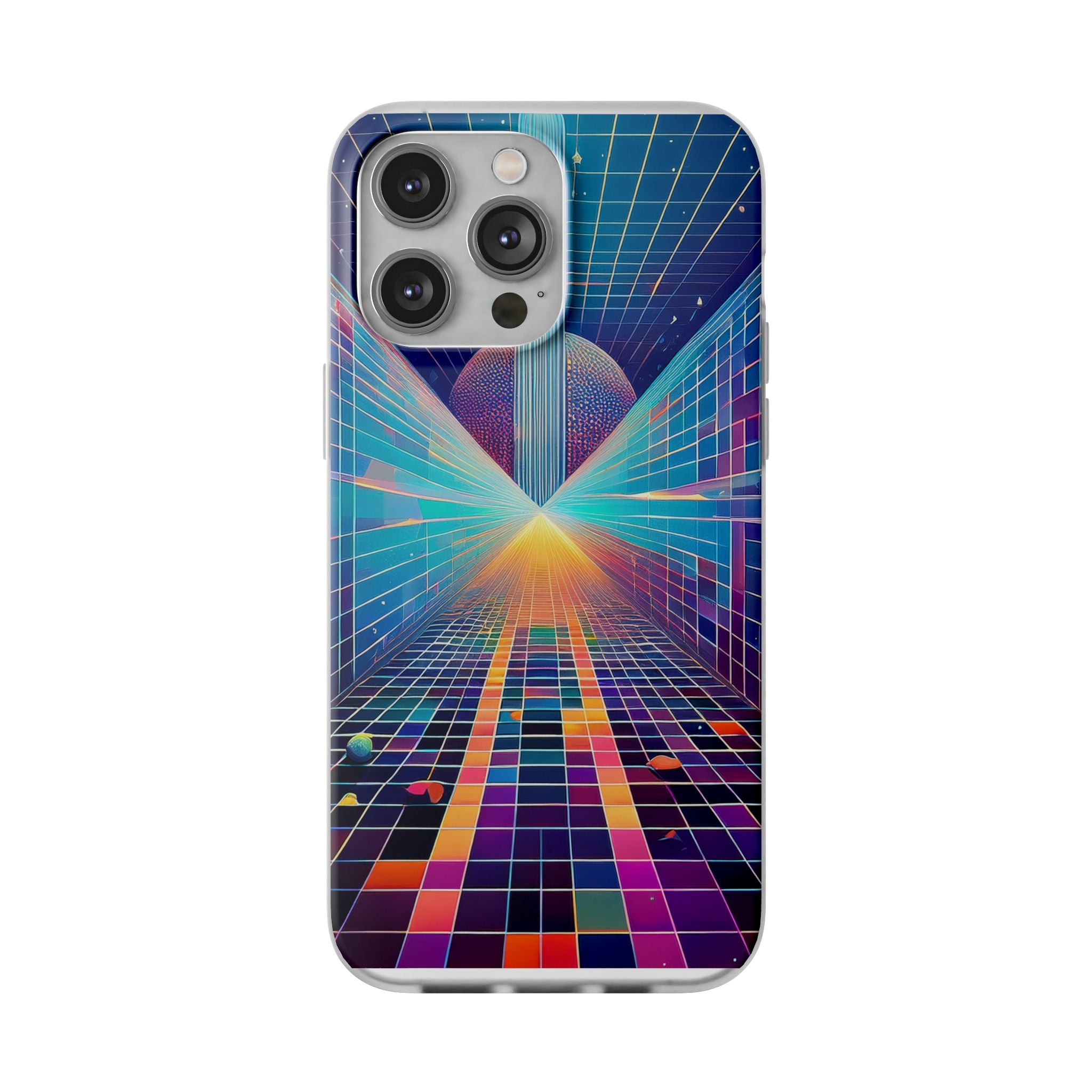 Retro Wave Phone Case — Neon Grid Sci‑Fi iPhone Cover