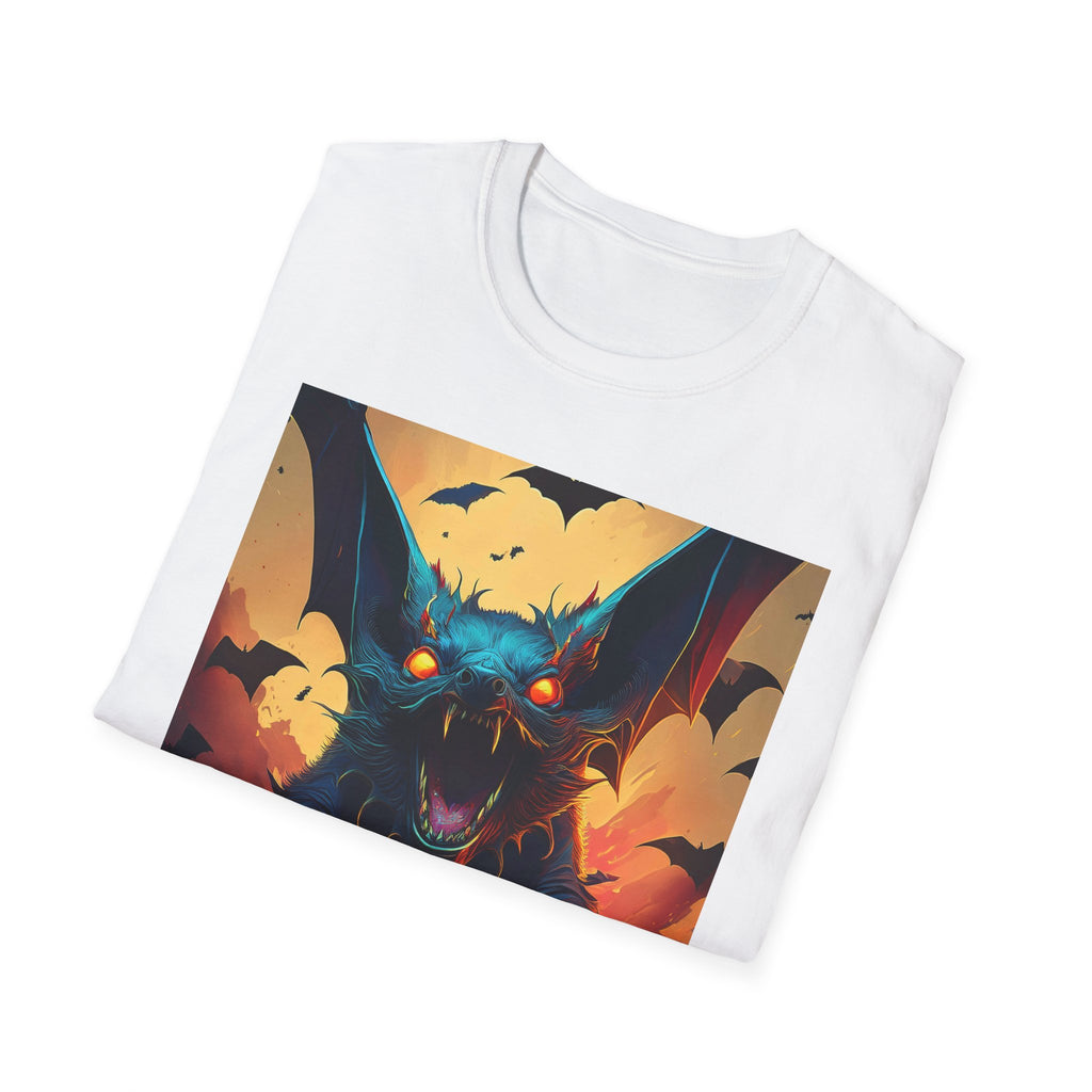 Halloween Bat Nightmare T-Shirt — Fiery Demon Bat Graphic Tee