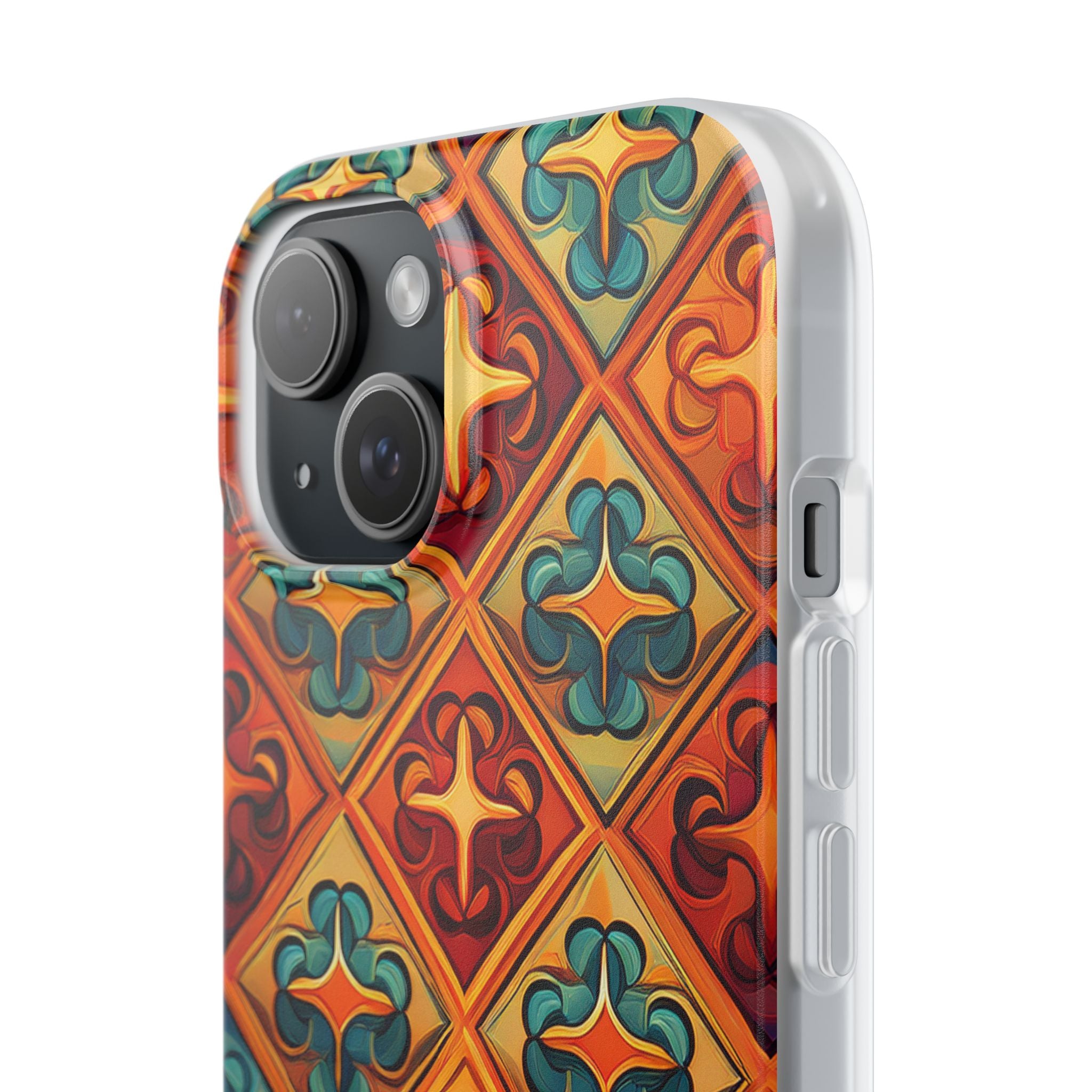 Vintage Tile Pattern Phone Case — Retro Moroccan Geometric Flexi Case