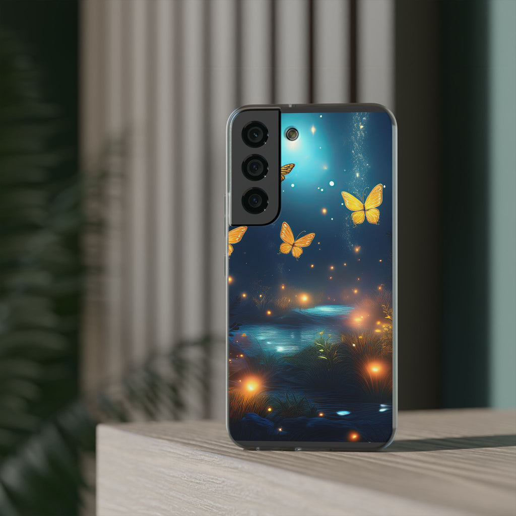 Butterfly Night Sky Phone Case – Glowing Firefly Fantasy for iPhone