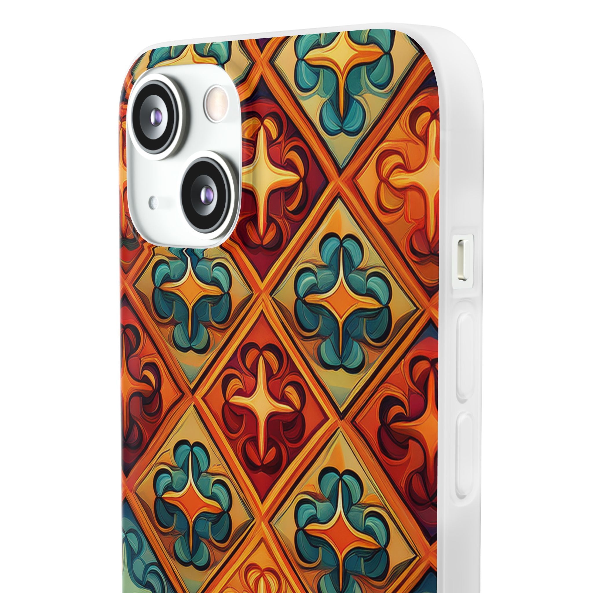 Vintage Tile Pattern Phone Case — Retro Moroccan Geometric Flexi Case