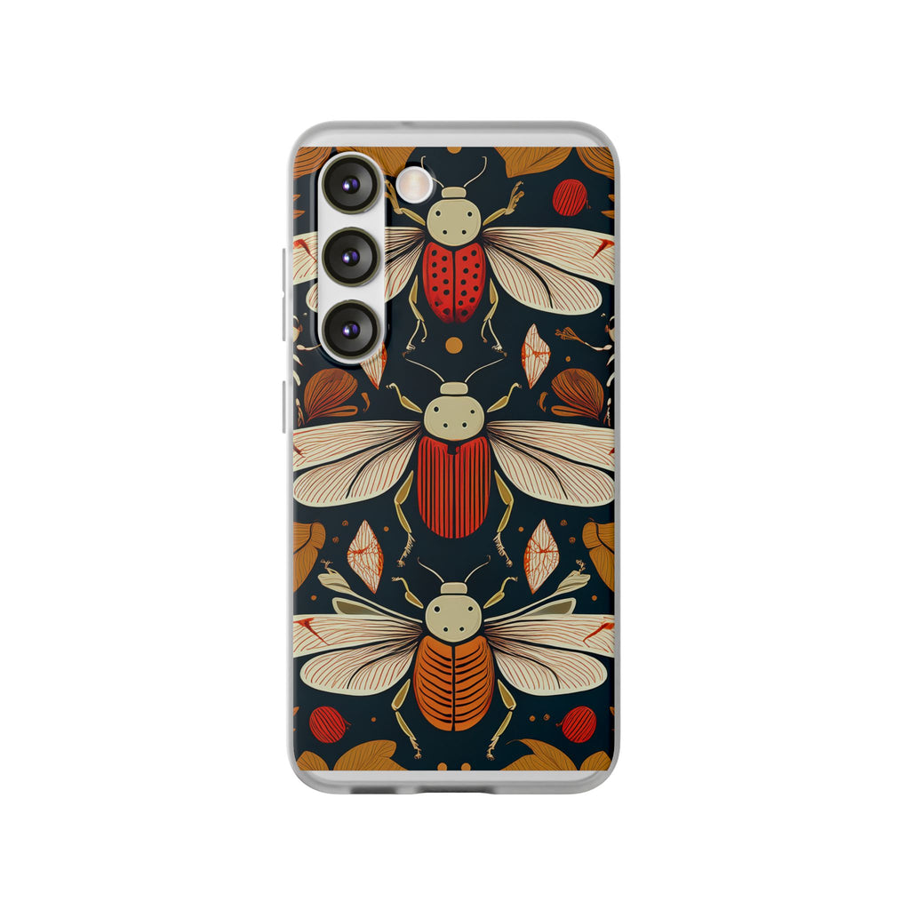 Bug Pattern Phone Case — Vintage Floral Firefly Design
