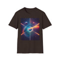 Retro Futuristic Space Tee — Neon Geometric Galaxy T-Shirt