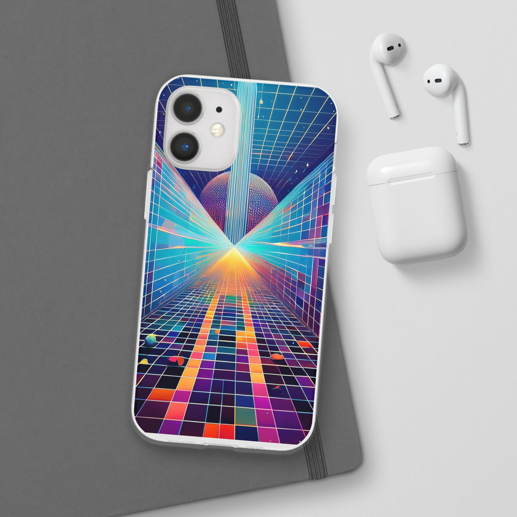Retro Wave Phone Case — Neon Grid Sci‑Fi iPhone Cover