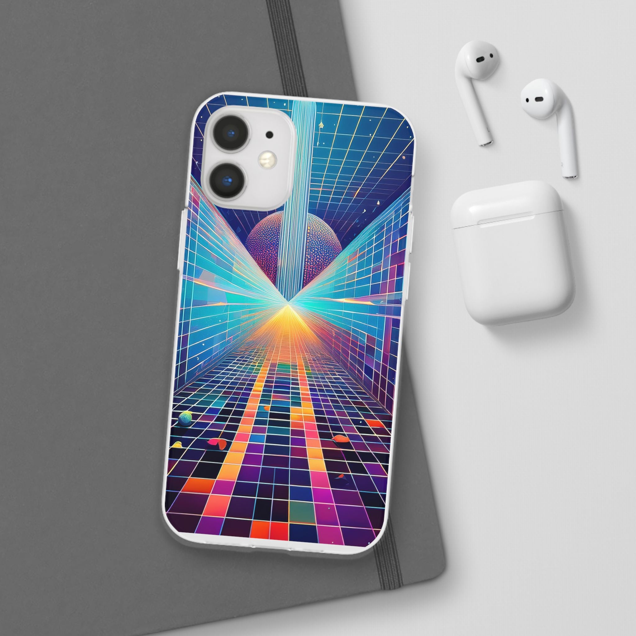 Retro Wave Phone Case — Neon Grid Sci‑Fi iPhone Cover
