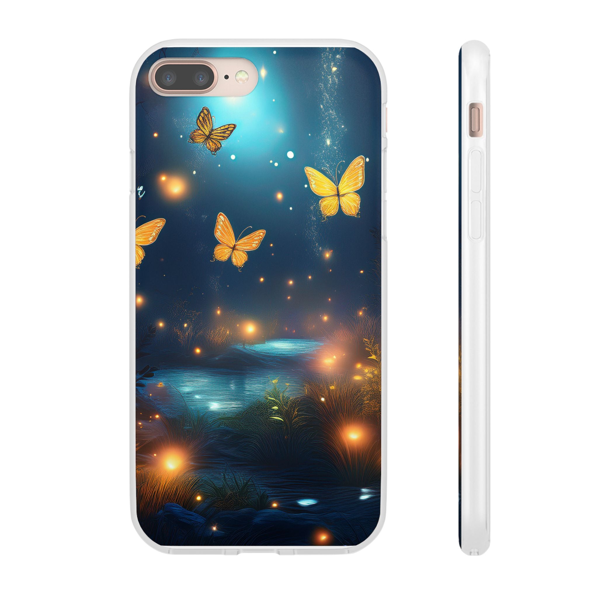 Butterfly Night Sky Phone Case – Glowing Firefly Fantasy for iPhone
