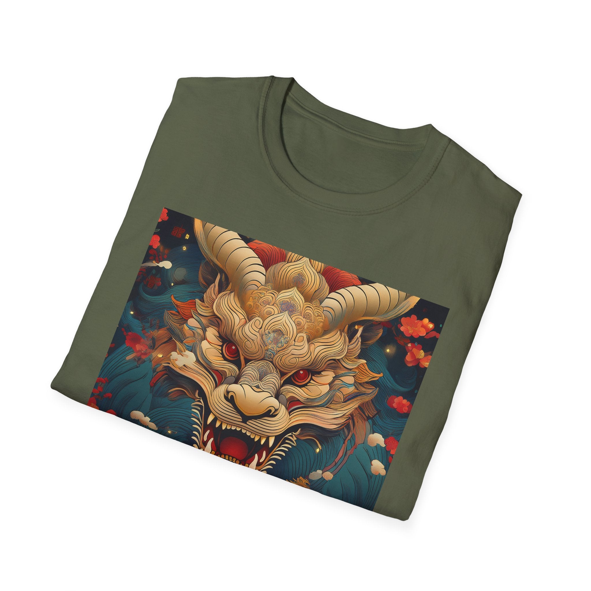 Dragon Mask T-Shirt — Asian Mythic Dragon Art Tee
