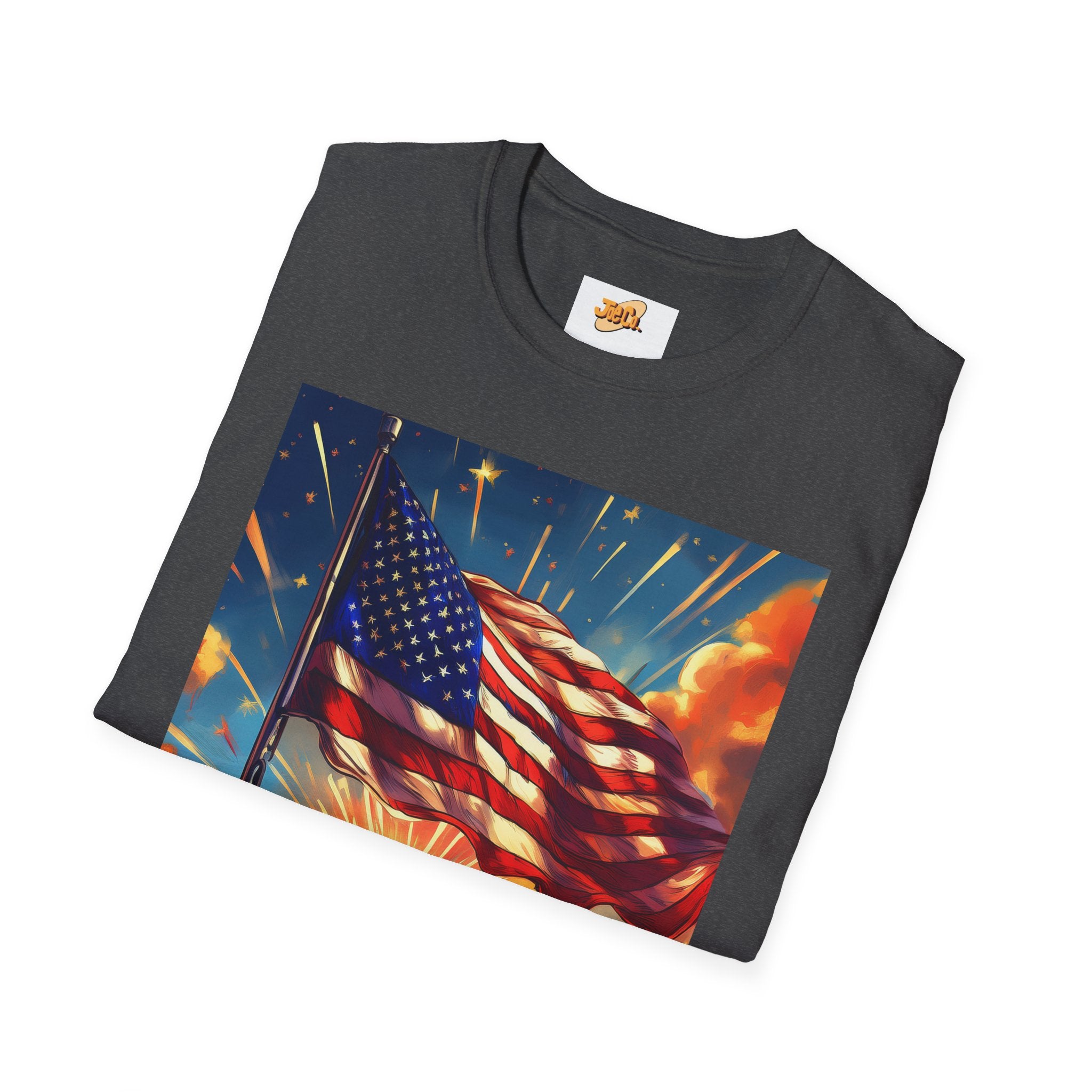 American Flag Sunrise T-Shirt — Patriotic USA Sunset Graphic Tee