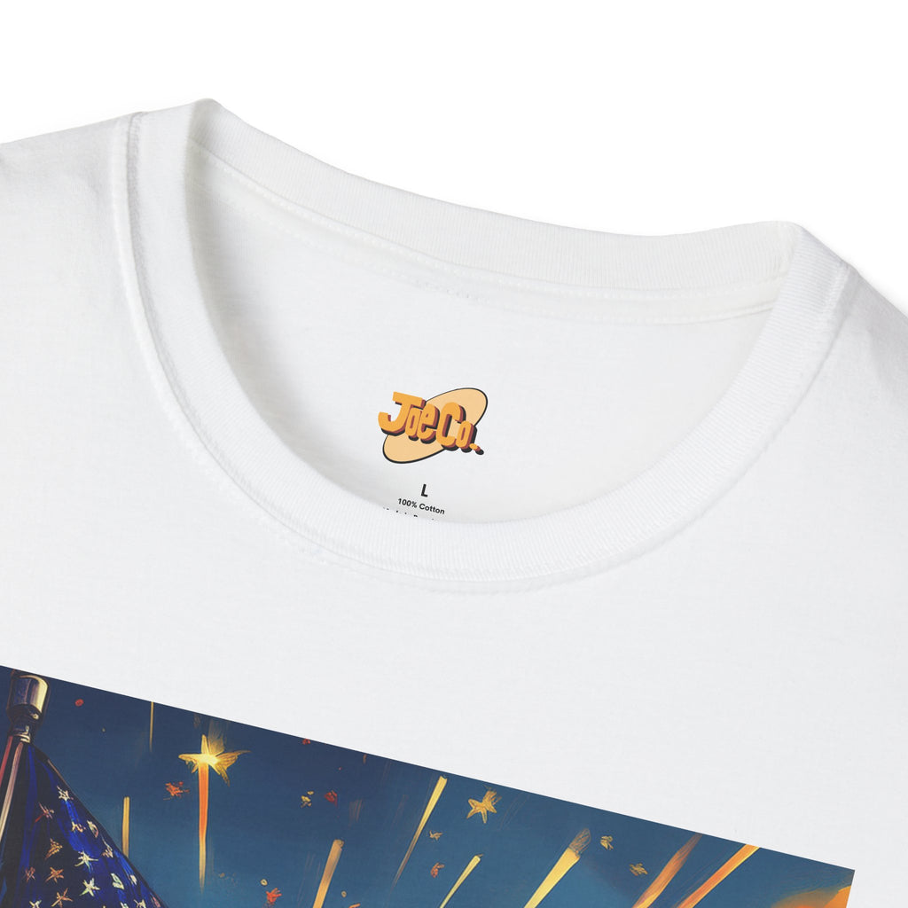 American Flag Sunrise T-Shirt — Patriotic USA Sunset Graphic Tee