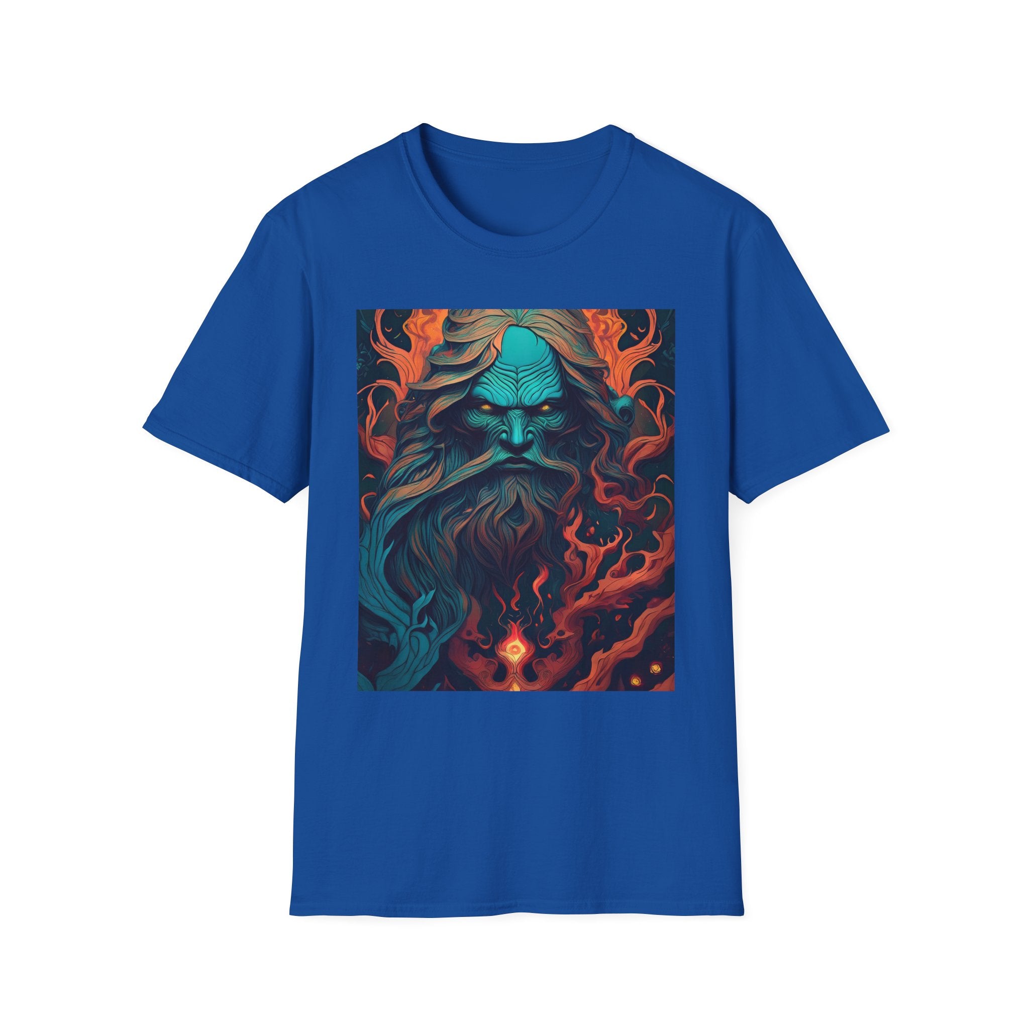 Mythic Sea God Graphic T-Shirt — Trident Poseidon Illustration