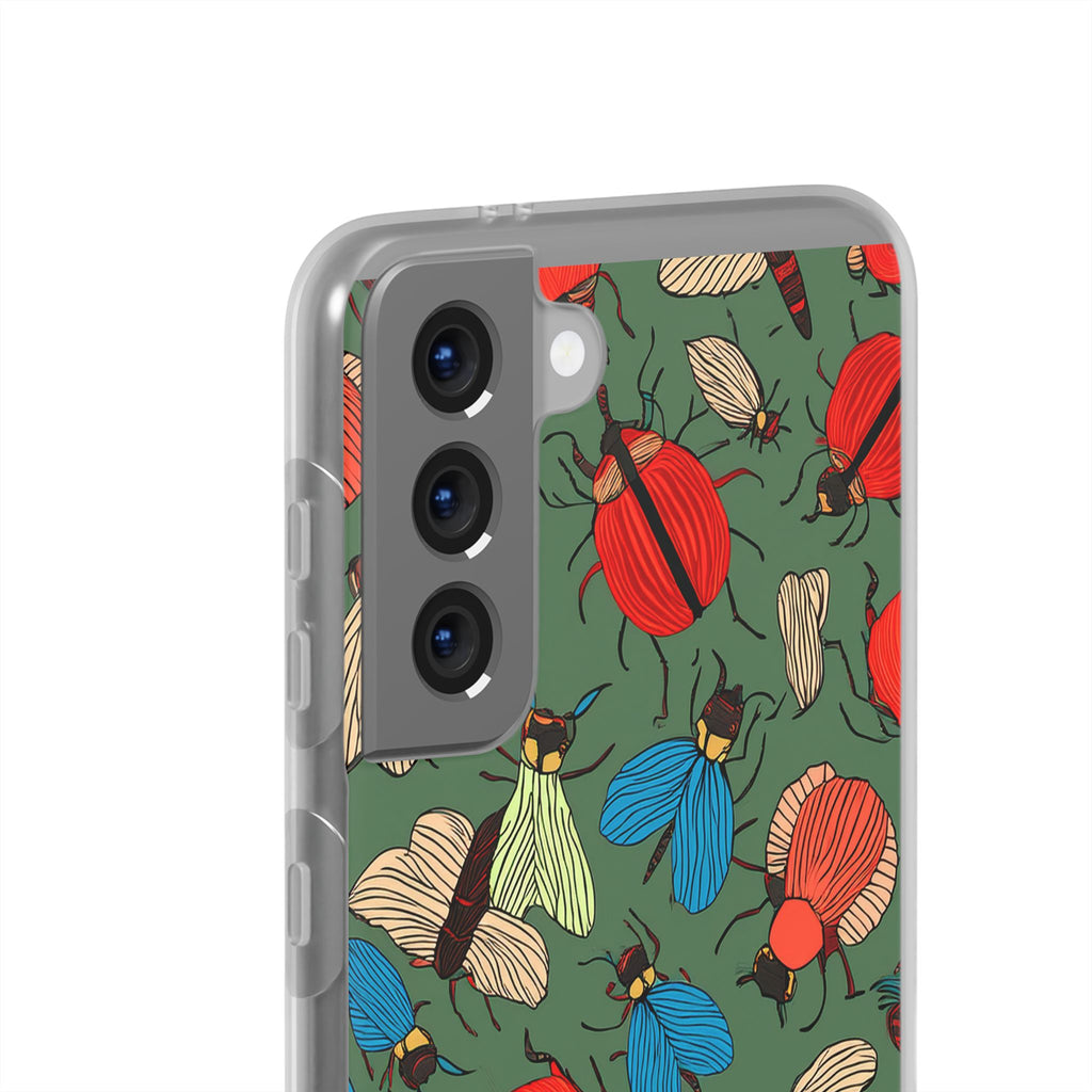 Bug Pattern Phone Case — Colorful Beetles & Flies Design