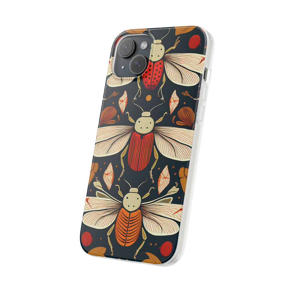 Bug Pattern Phone Case — Vintage Floral Firefly Design