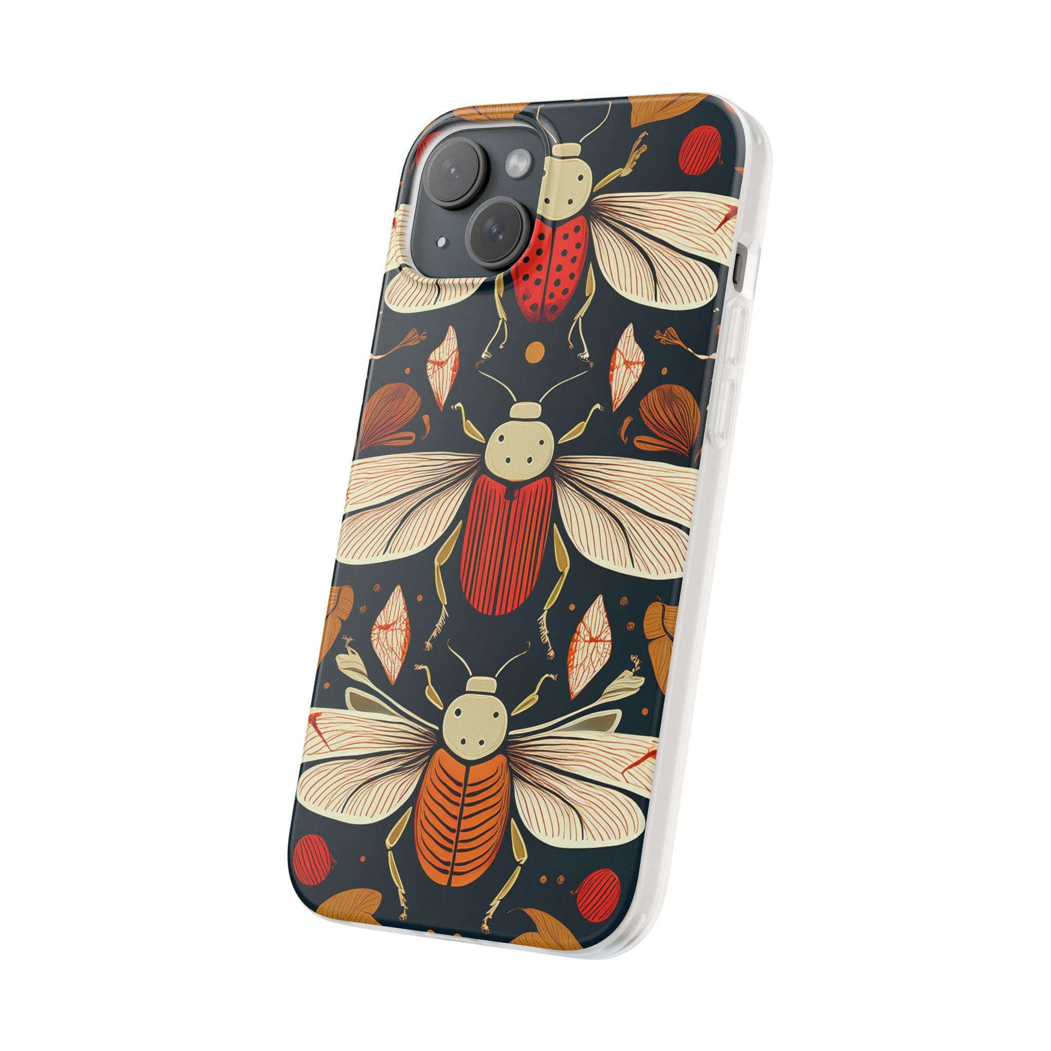 Bug Pattern Phone Case — Vintage Floral Firefly Design
