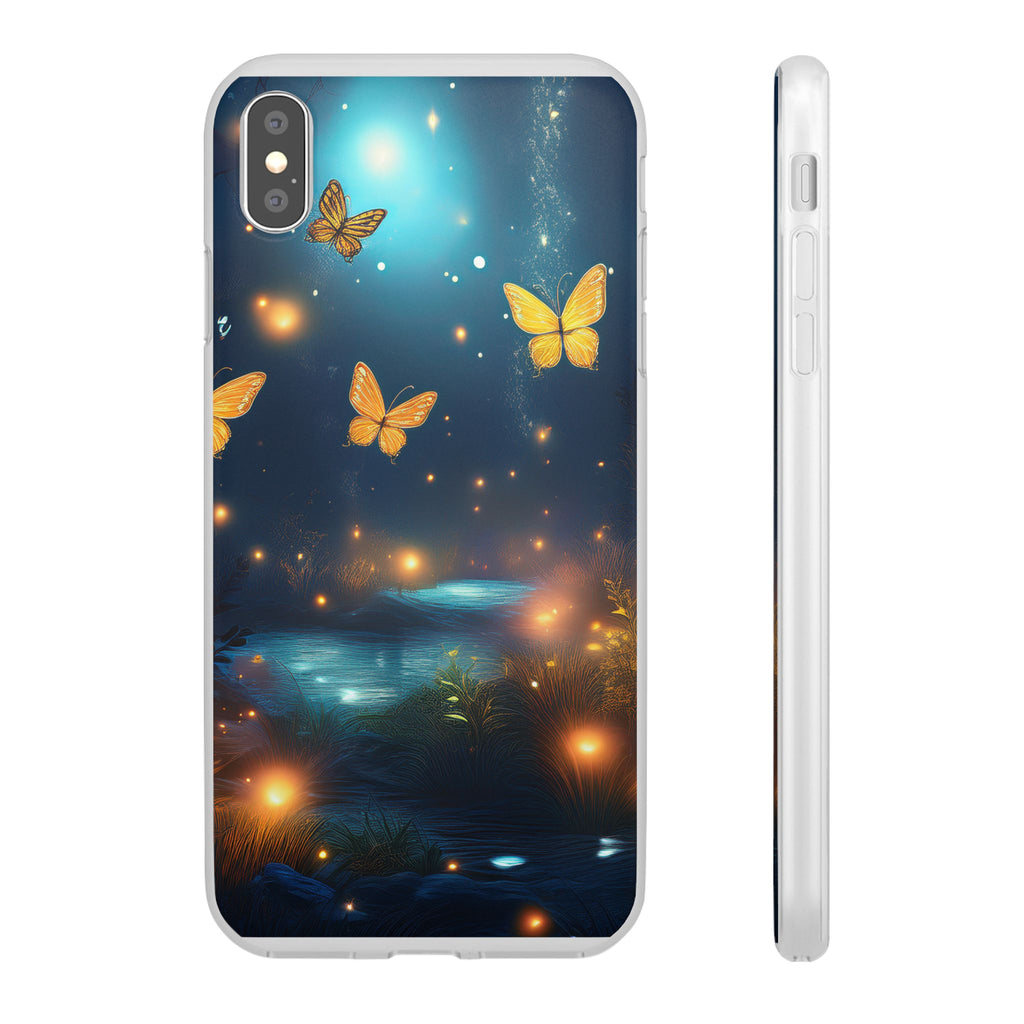 Butterfly Night Sky Phone Case – Glowing Firefly Fantasy for iPhone