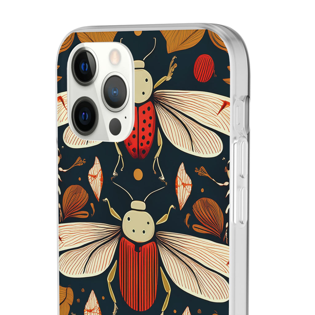 Bug Pattern Phone Case — Vintage Floral Firefly Design