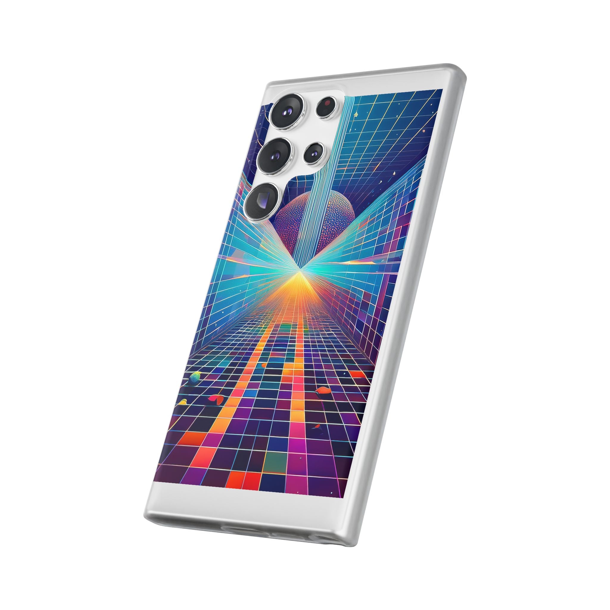 Retro Wave Phone Case — Neon Grid Sci‑Fi iPhone Cover