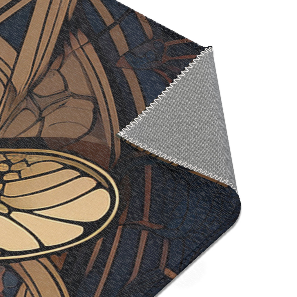 Art Nouveau Dragonfly Area Rug — Vintage Botanical Accent Rug