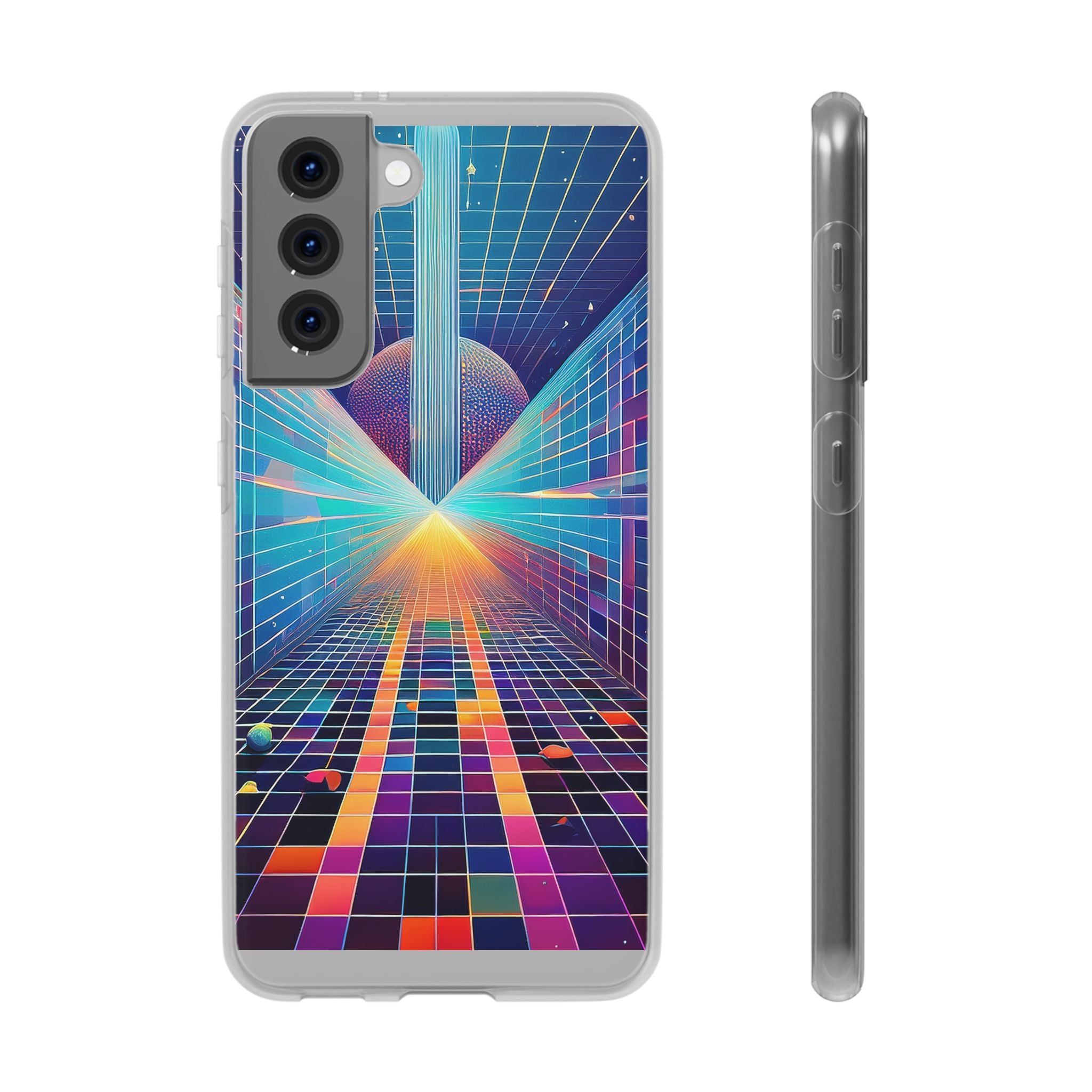 Retro Wave Phone Case — Neon Grid Sci‑Fi iPhone Cover
