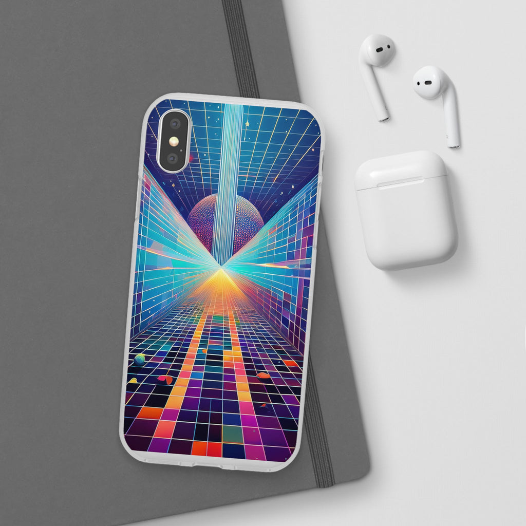 Retro Wave Phone Case — Neon Grid Sci‑Fi iPhone Cover