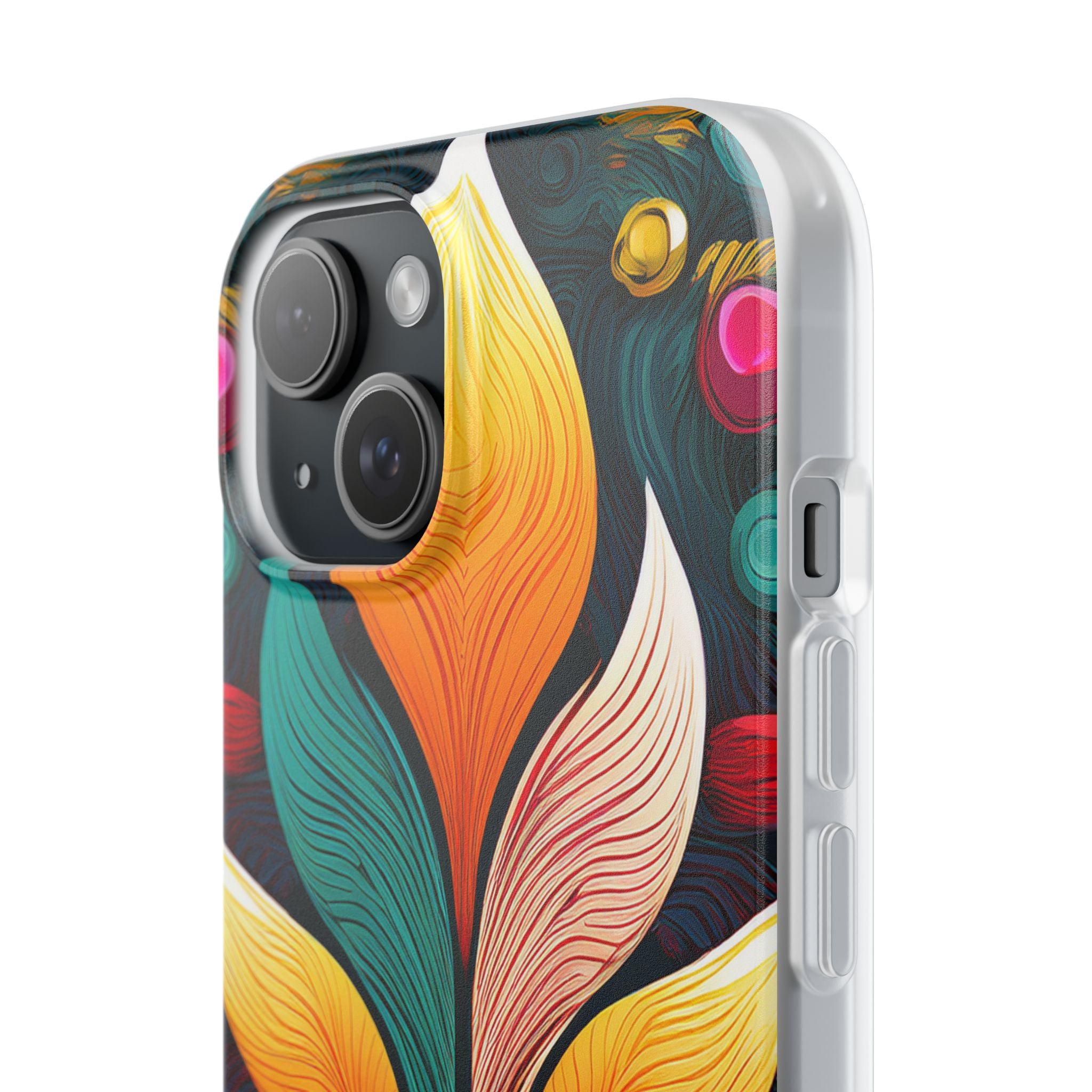 Floral Swirl Phone Case — Vibrant Boho Leaf Art Protective Cover