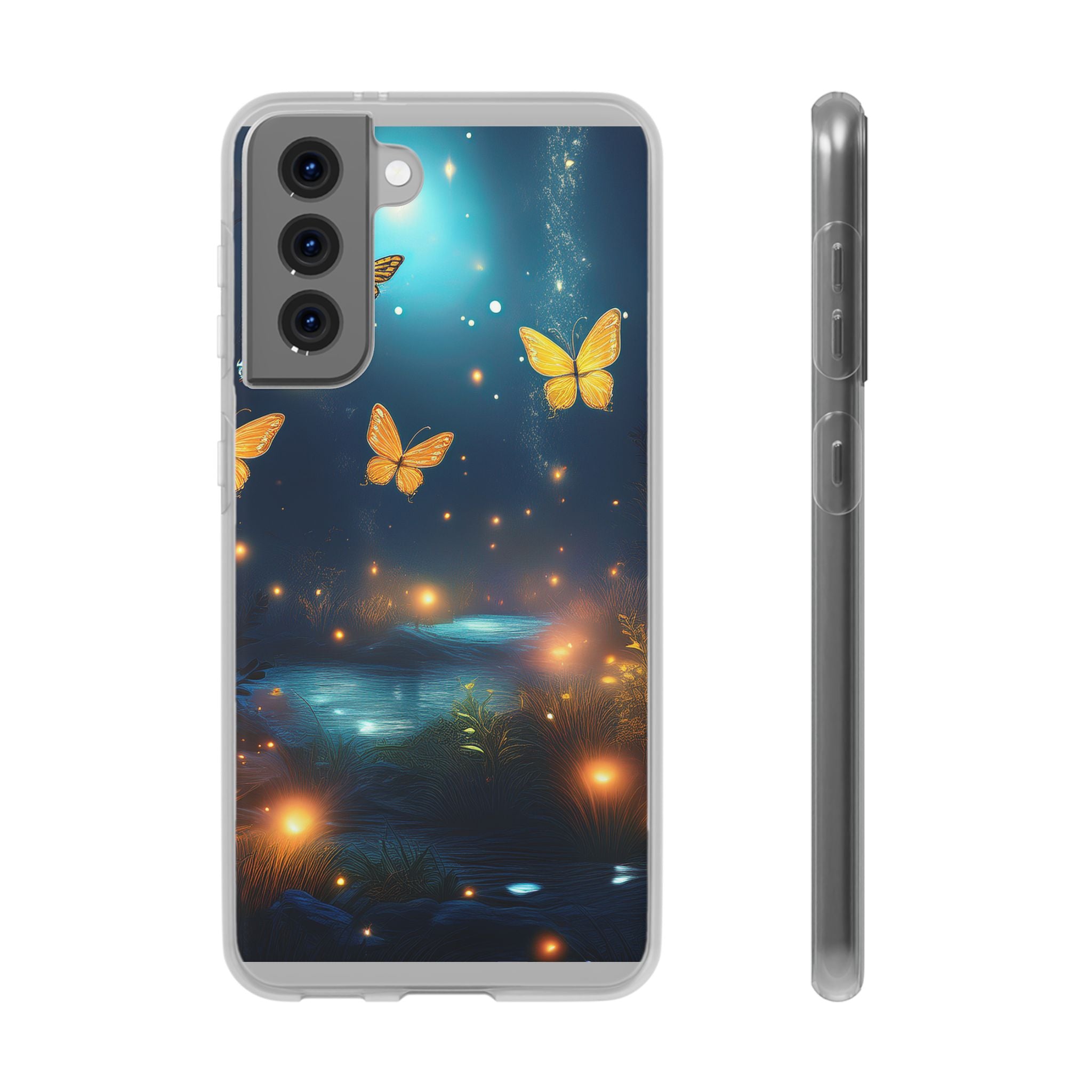 Butterfly Night Sky Phone Case – Glowing Firefly Fantasy for iPhone
