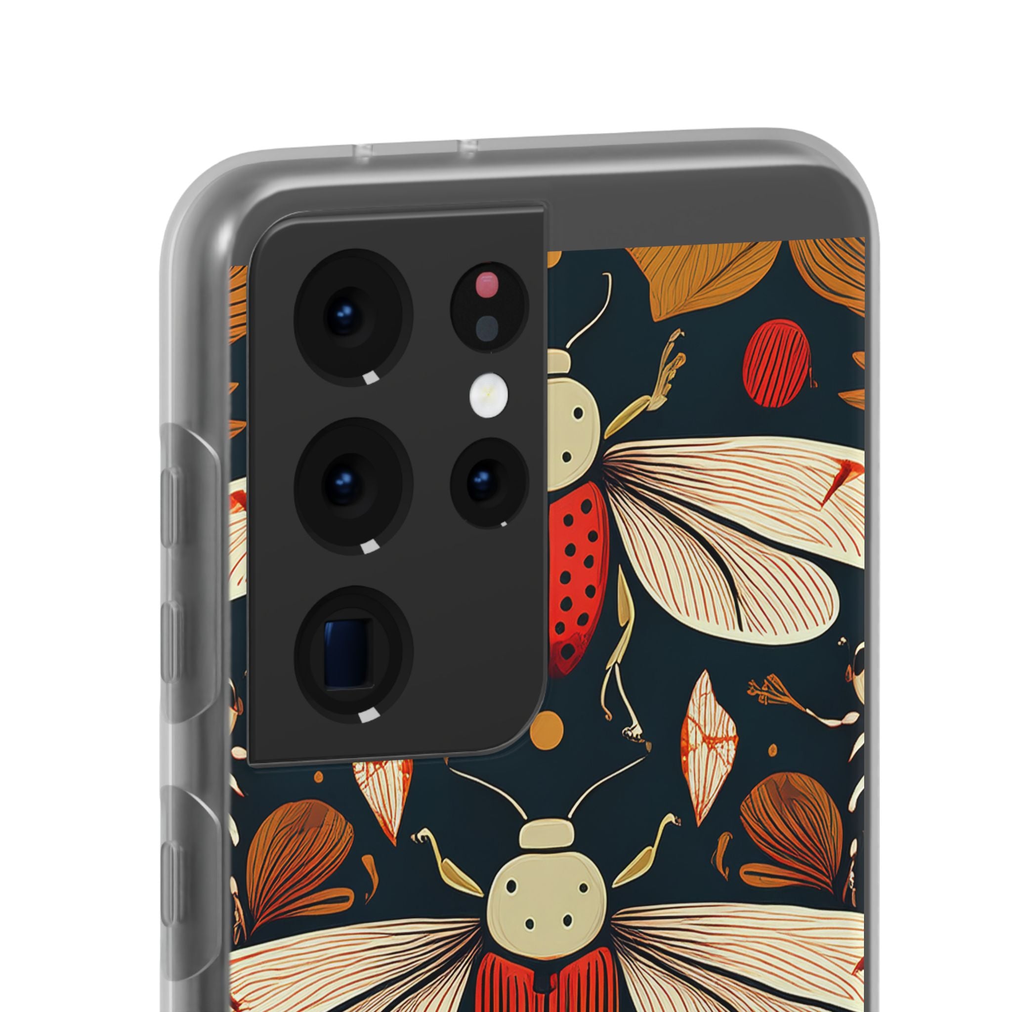 Bug Pattern Phone Case — Vintage Floral Firefly Design