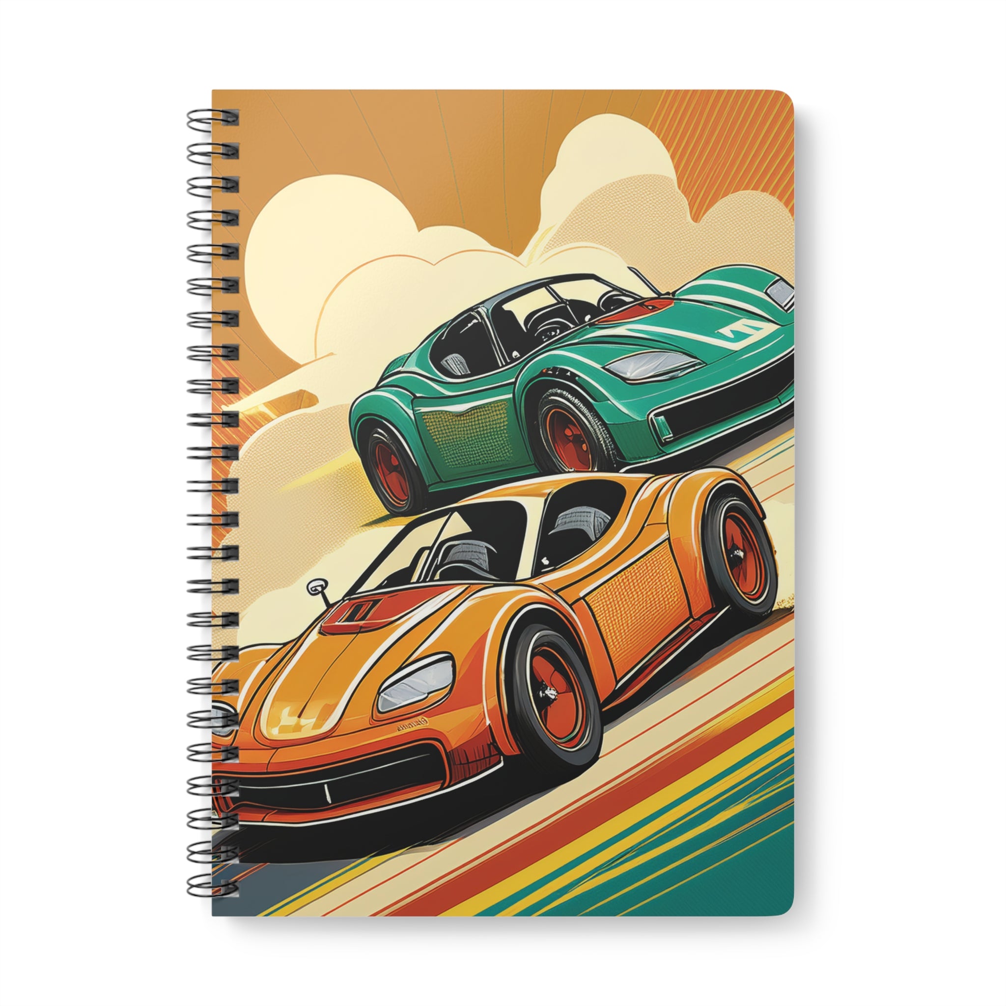 Racecar A5 Wirobound Notebook – Retro Sports Cars Spiral Journal