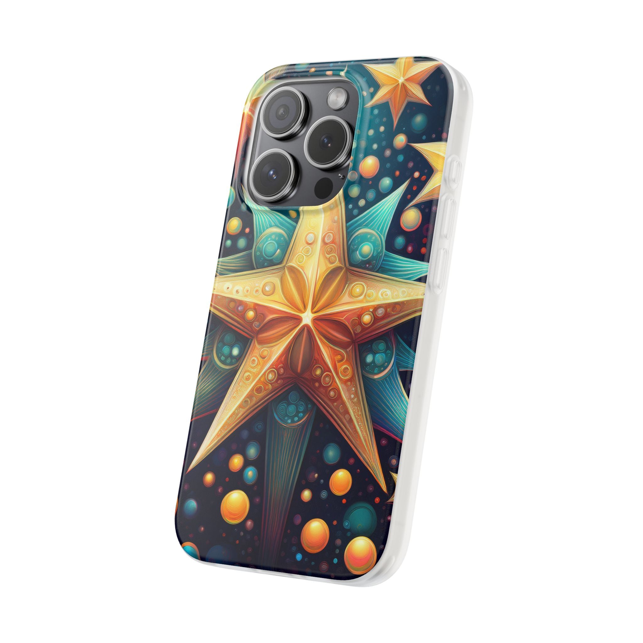Starburst Galaxy Phone Case — Colorful Cosmic Star Design Flexible Case