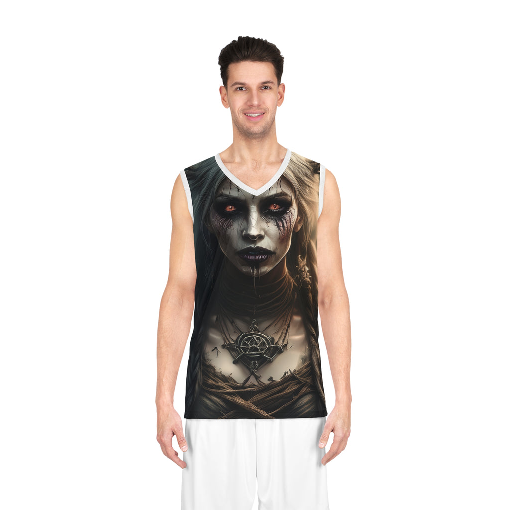 Witch Queen Basketball Jersey — Dark Occult All-Over Print