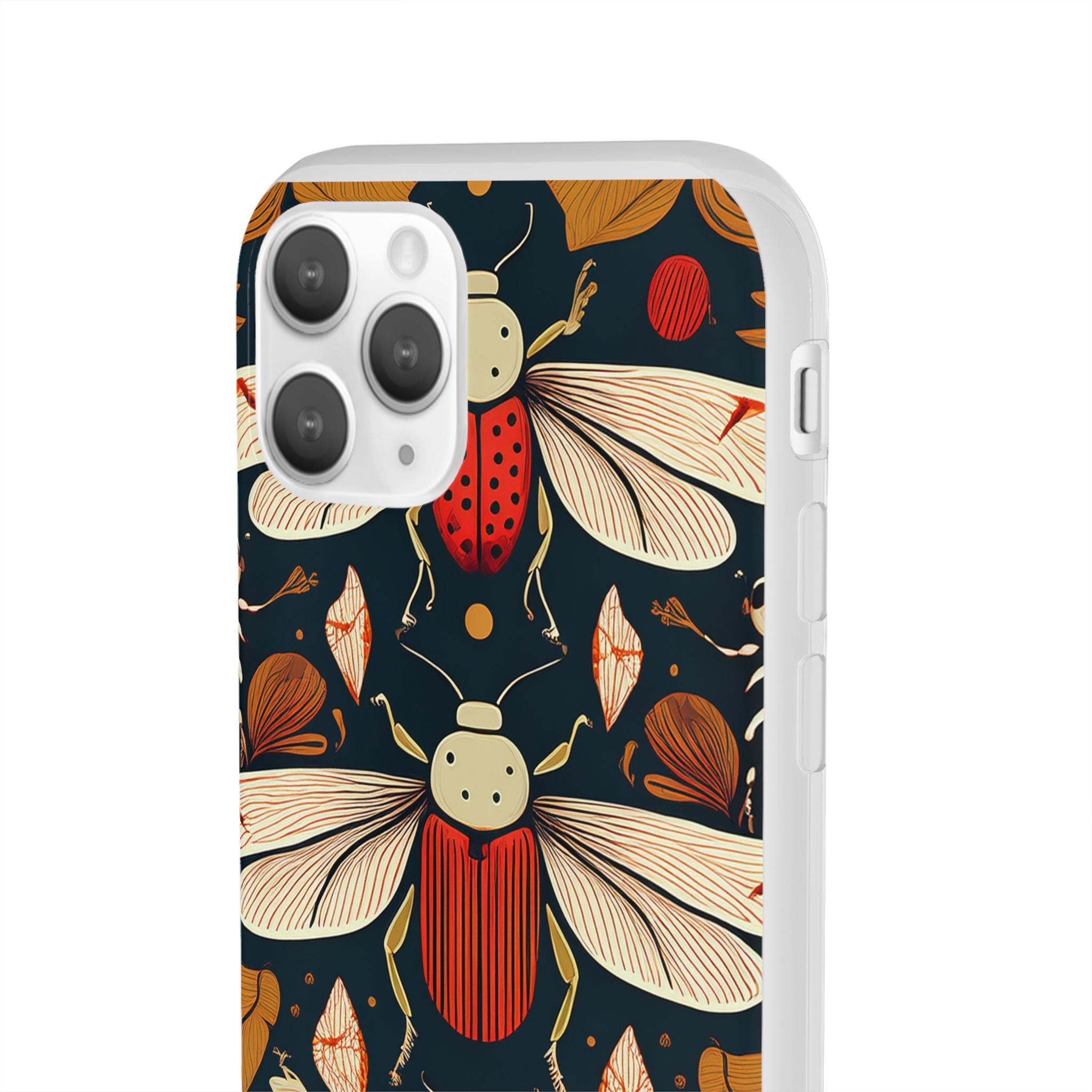 Bug Pattern Phone Case — Vintage Floral Firefly Design