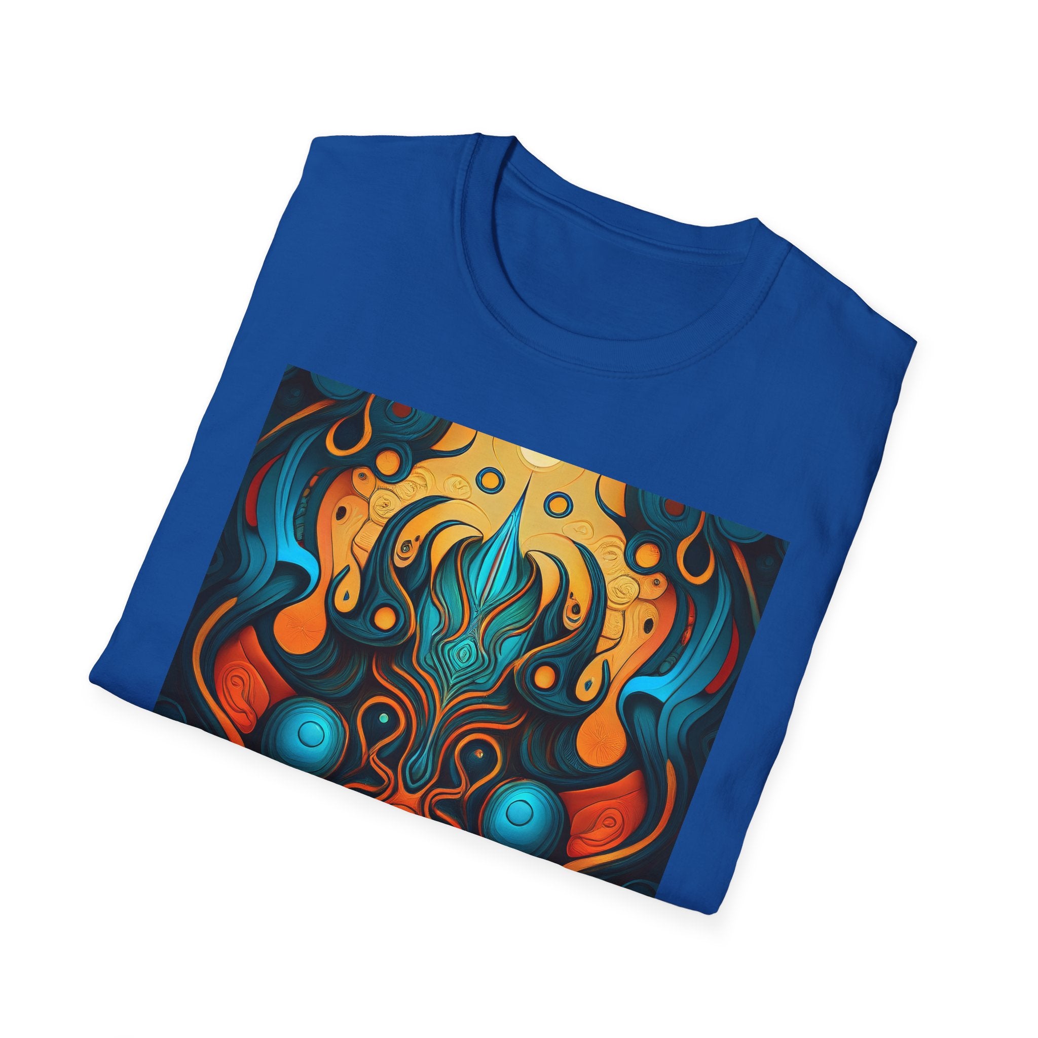 Psychedelic Abstract Mask T-Shirt — Vibrant Tribal Floral Art Tee