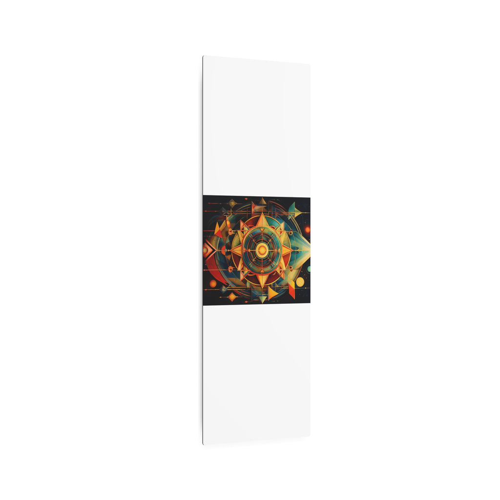 Geometric Compass Metal Art Sign — Abstract Nautical Wall Decor