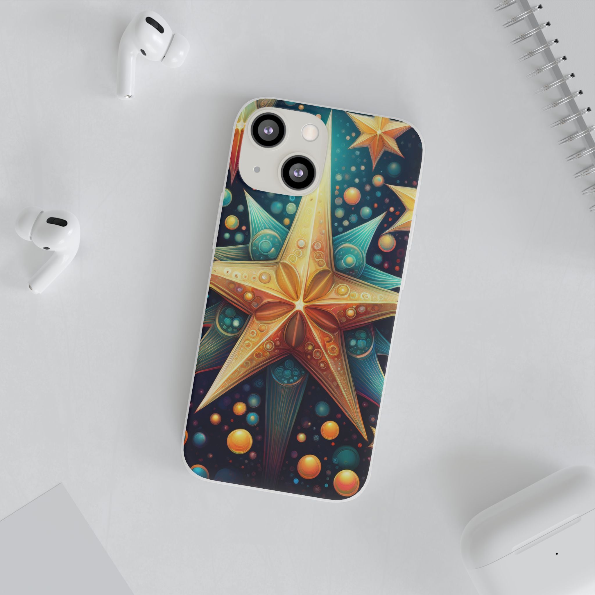Starburst Galaxy Phone Case — Colorful Cosmic Star Design Flexible Case