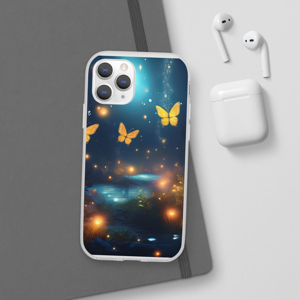 Butterfly Night Sky Phone Case – Glowing Firefly Fantasy for iPhone