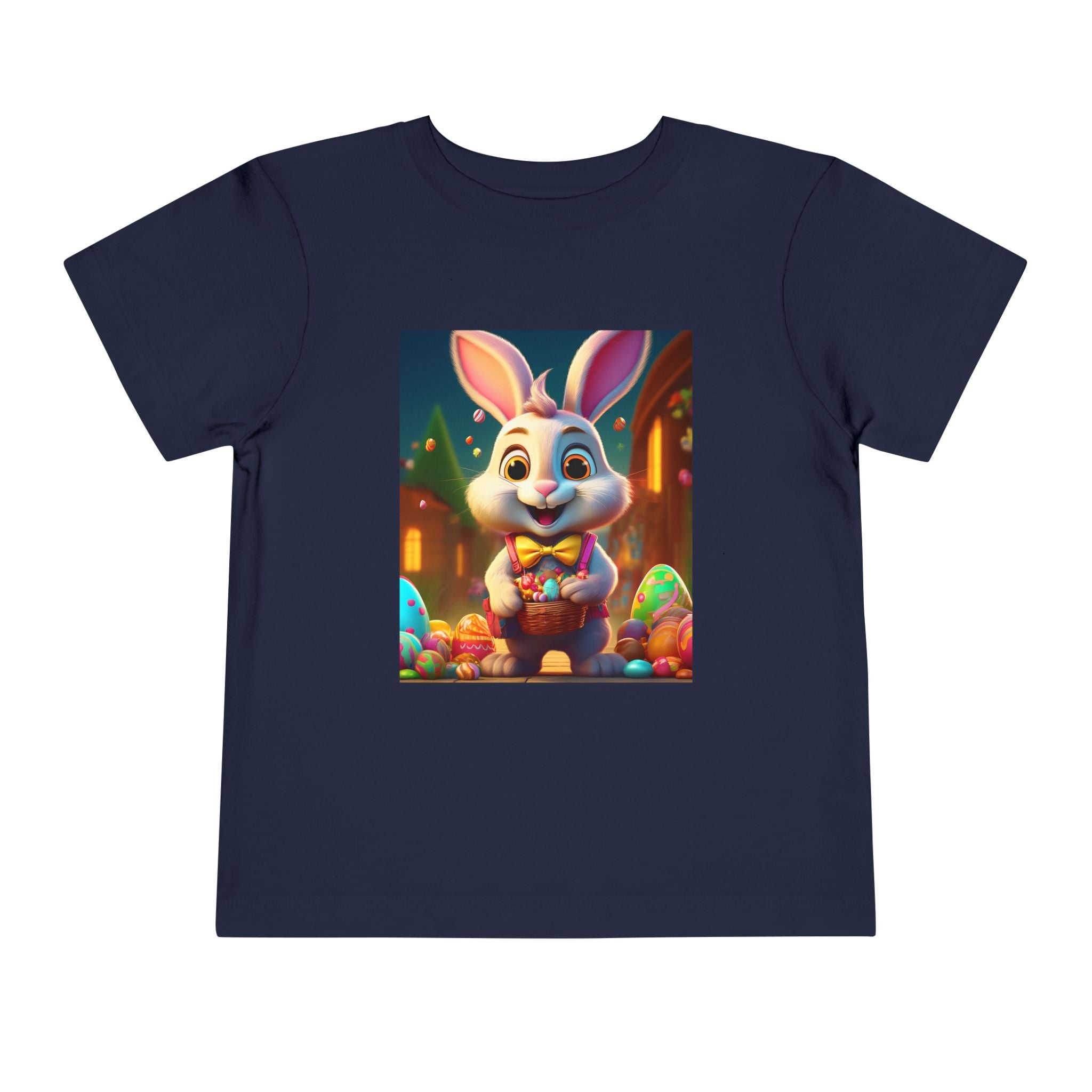 Easter Bunny Toddler Tee — Cute Bunny with Eggs Graphic Shirt