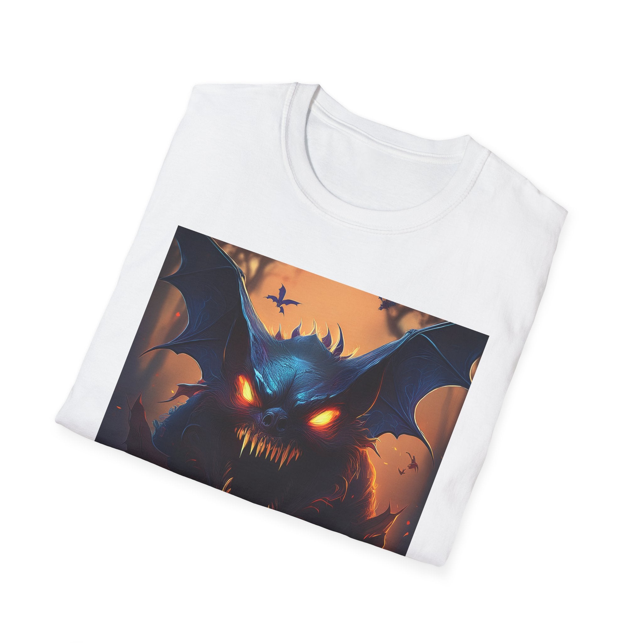 Halloween Demon Bat T-Shirt — Spooky Glowing Monster Tee