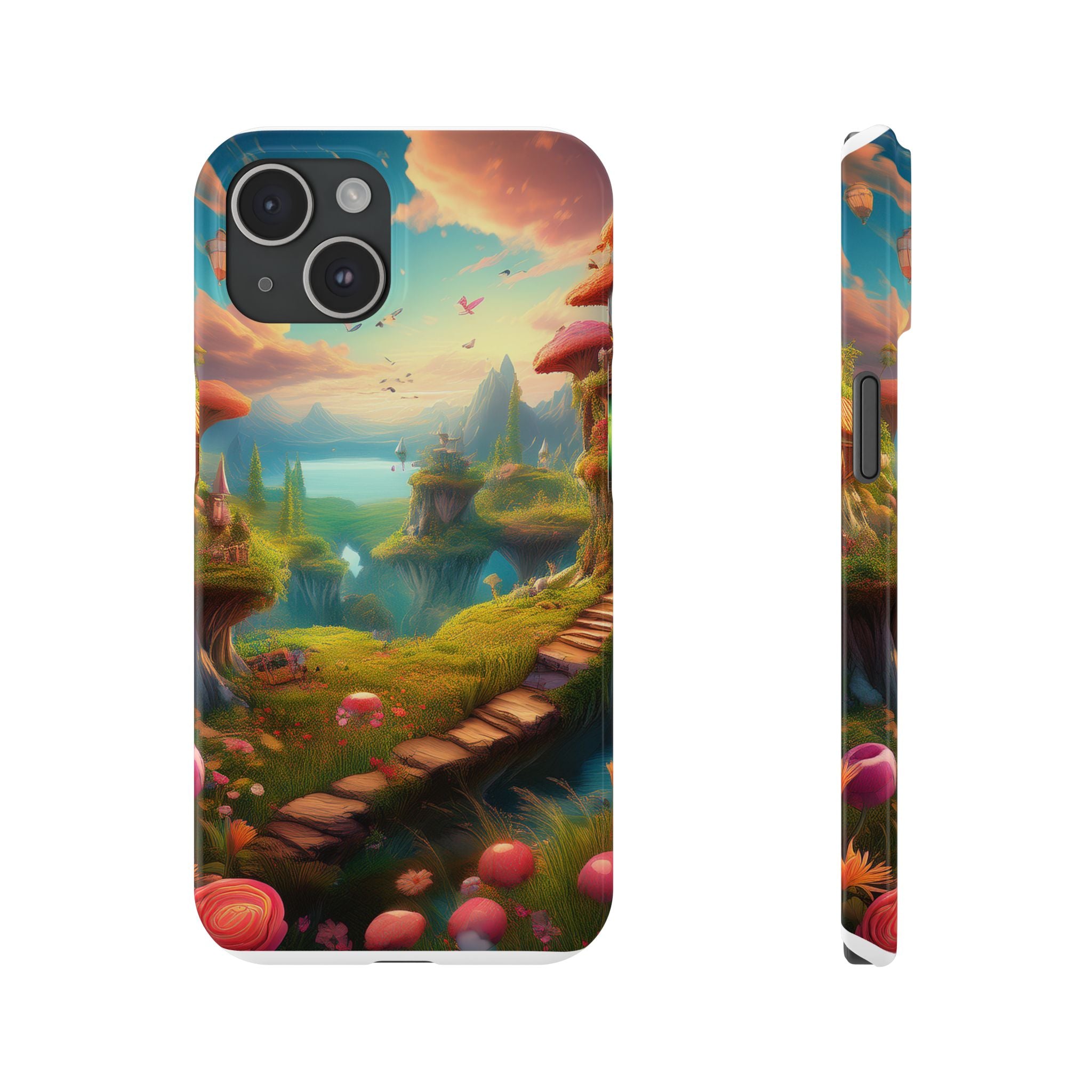 Fantasy Landscape Slim Phone Case — Enchanted Mushroom Path