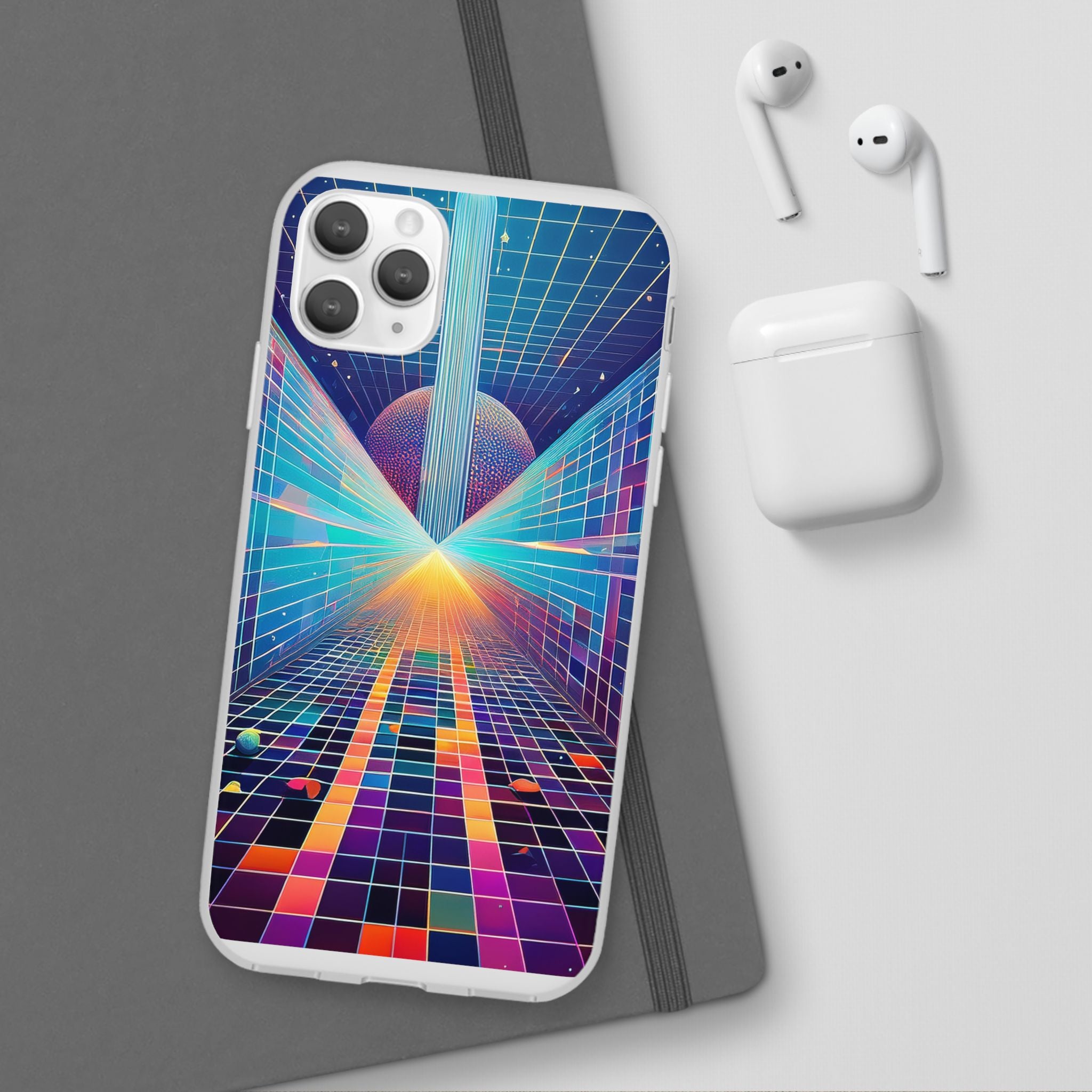 Retro Wave Phone Case — Neon Grid Sci‑Fi iPhone Cover