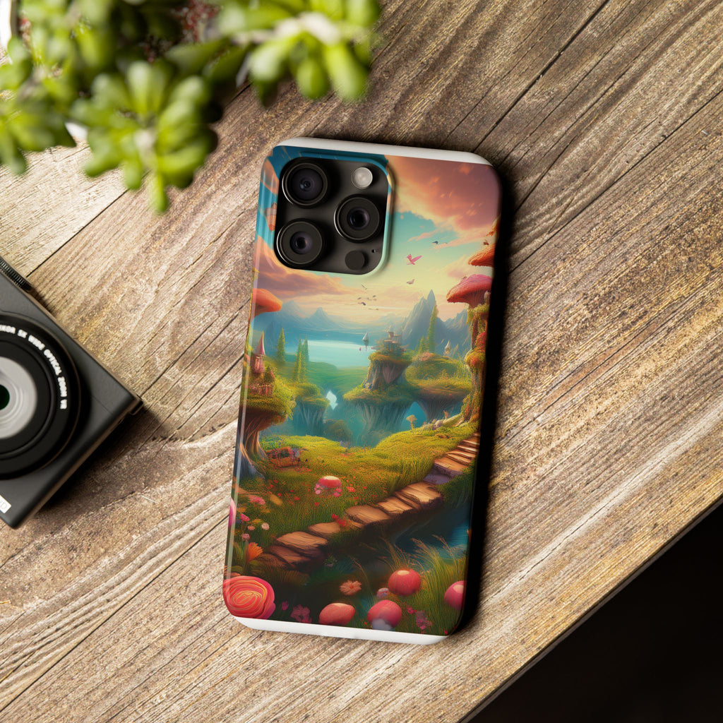 Fantasy Landscape Slim Phone Case — Enchanted Mushroom Path