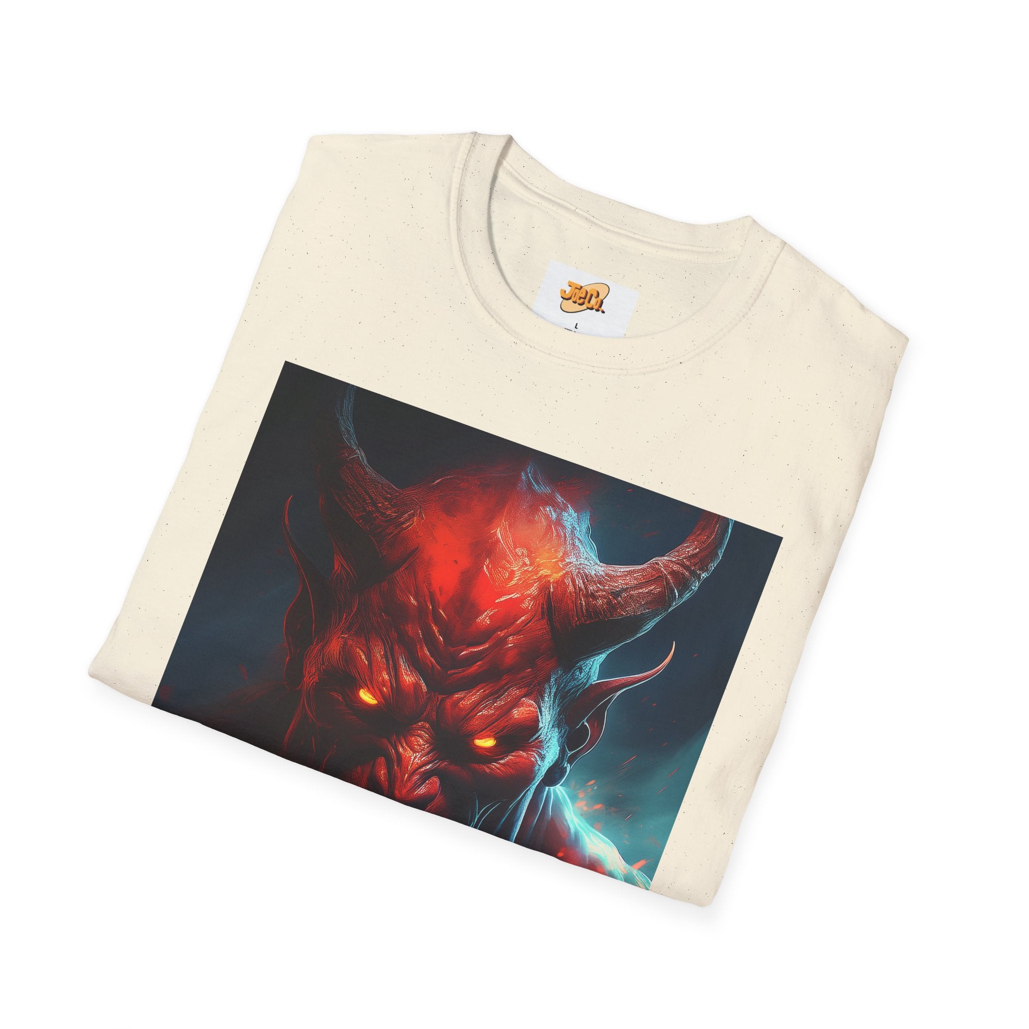 Demon Skull T-Shirt — Fiery Horned Demon Graphic Tee