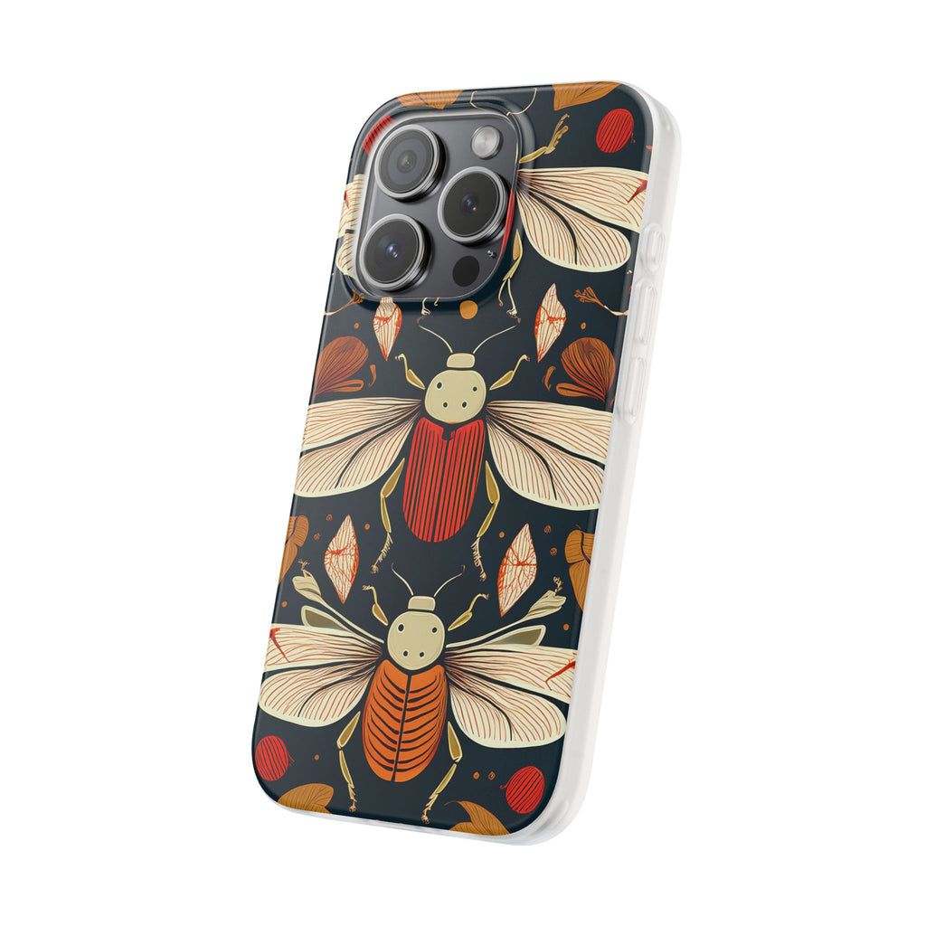 Bug Pattern Phone Case — Vintage Floral Firefly Design