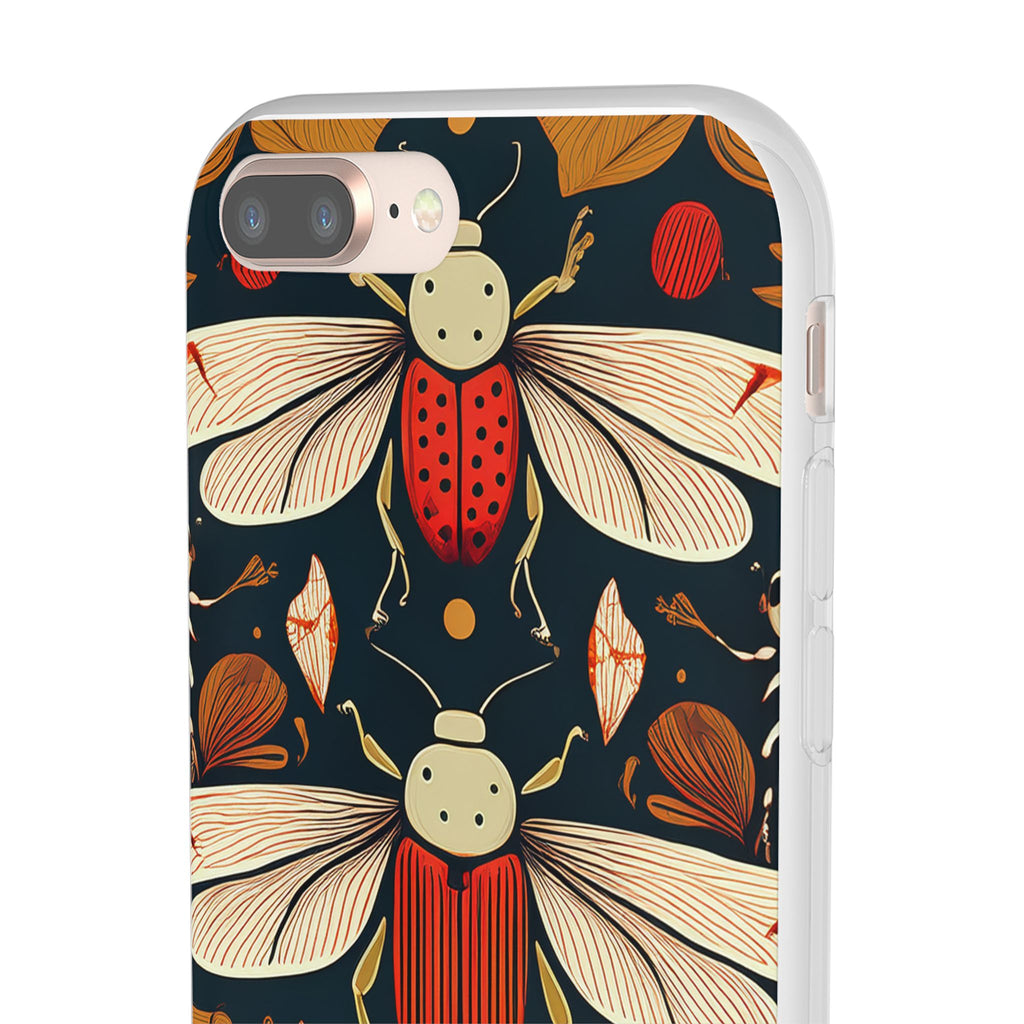 Bug Pattern Phone Case — Vintage Floral Firefly Design