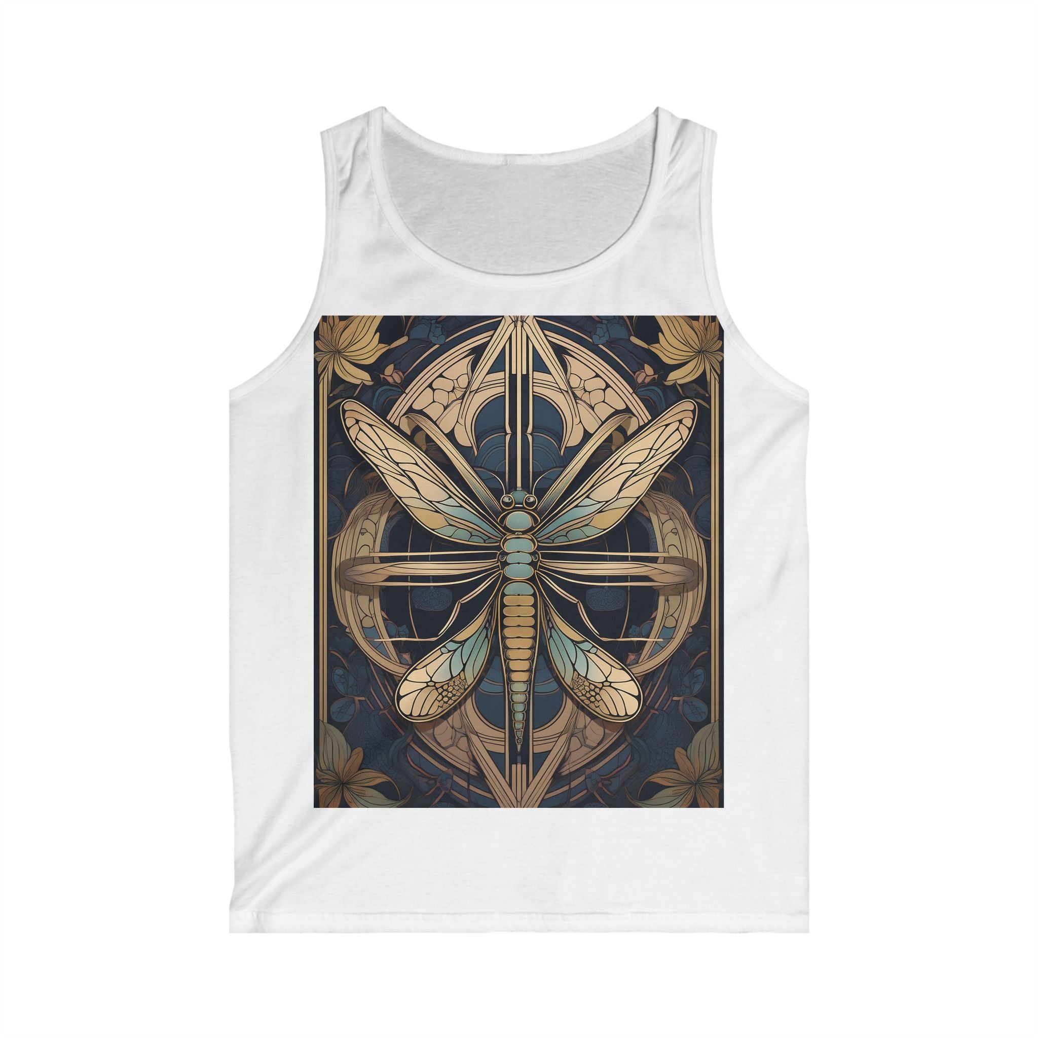 Dragonfly Art Tank Top — Vintage Botanical Graphic for Men