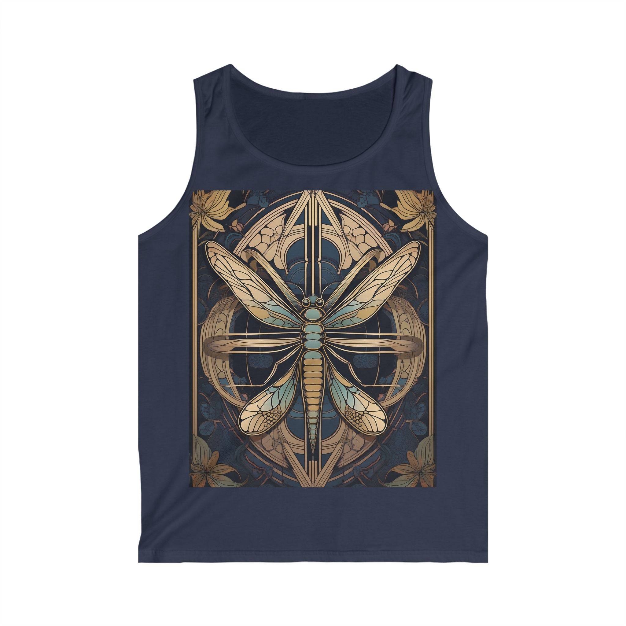 Dragonfly Art Tank Top — Vintage Botanical Graphic for Men