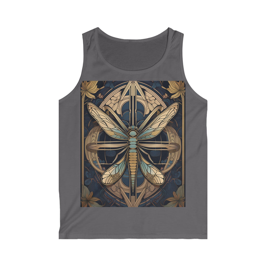 Dragonfly Art Tank Top — Vintage Botanical Graphic for Men