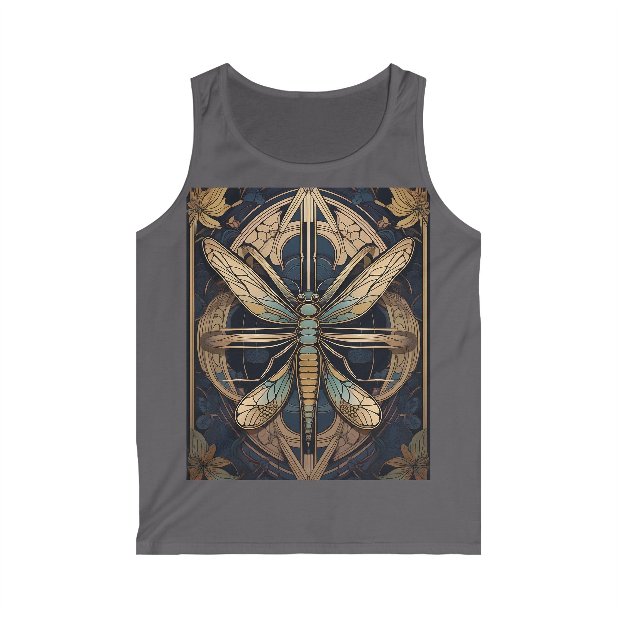 Dragonfly Art Tank Top — Vintage Botanical Graphic for Men