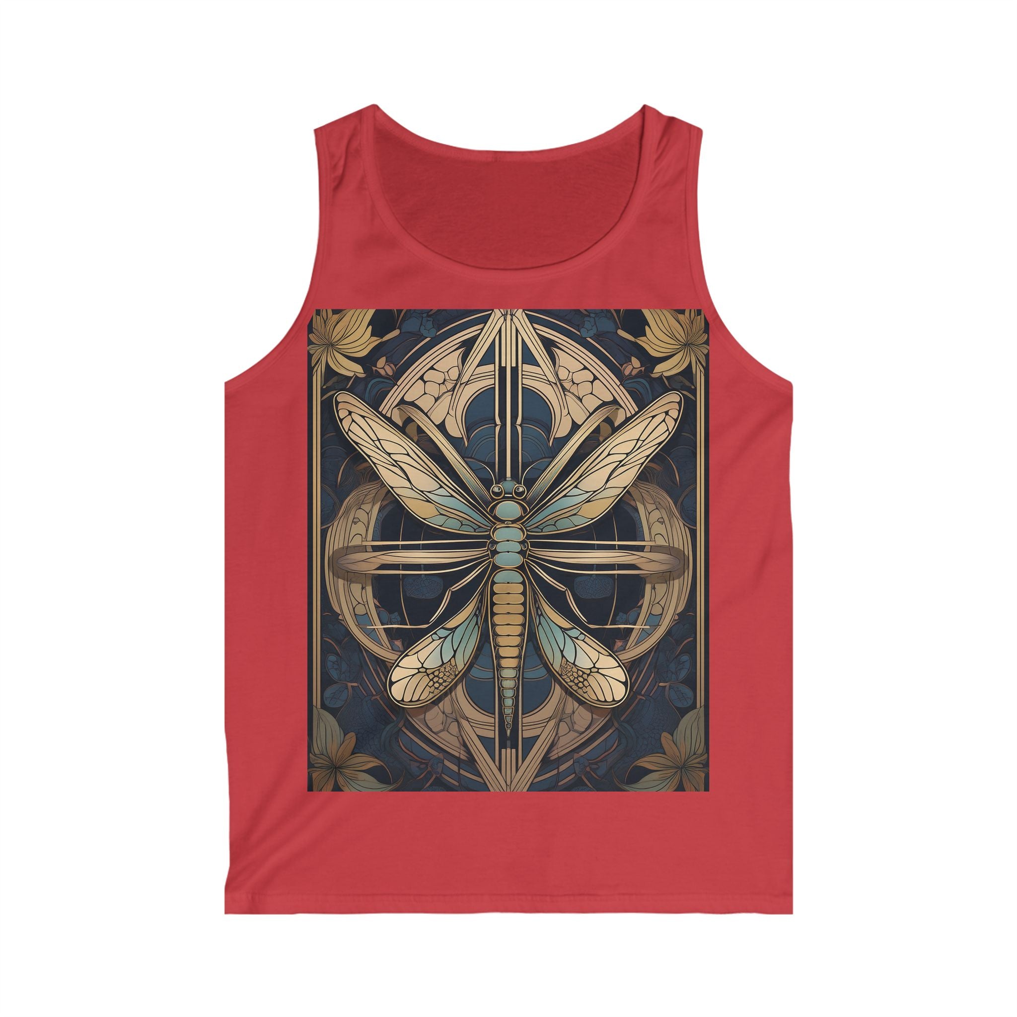 Dragonfly Art Tank Top — Vintage Botanical Graphic for Men
